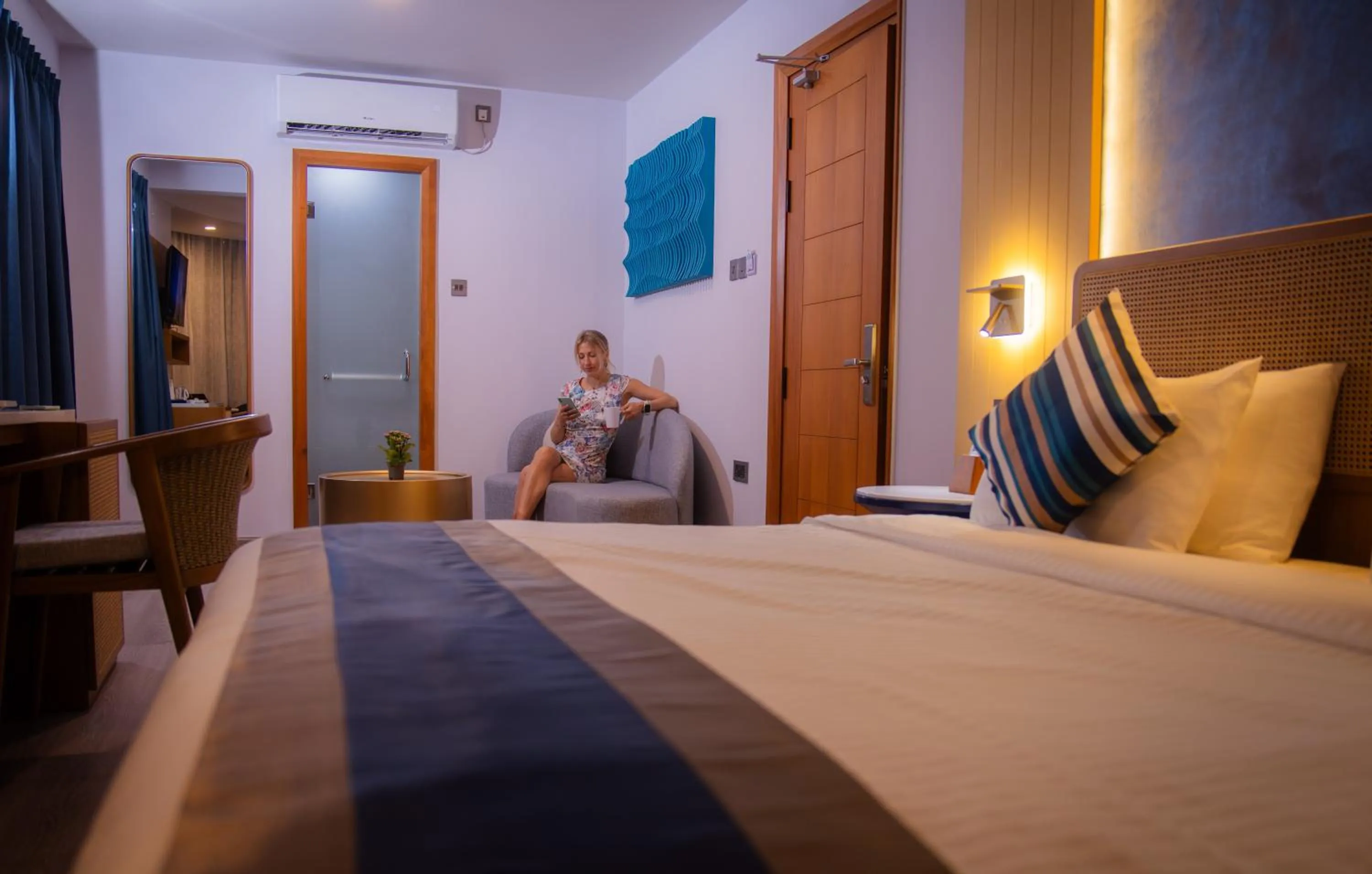 Bedroom, Bed in UMET Seaview Hotel with Free Airport Pick up and Drop T&C Apply