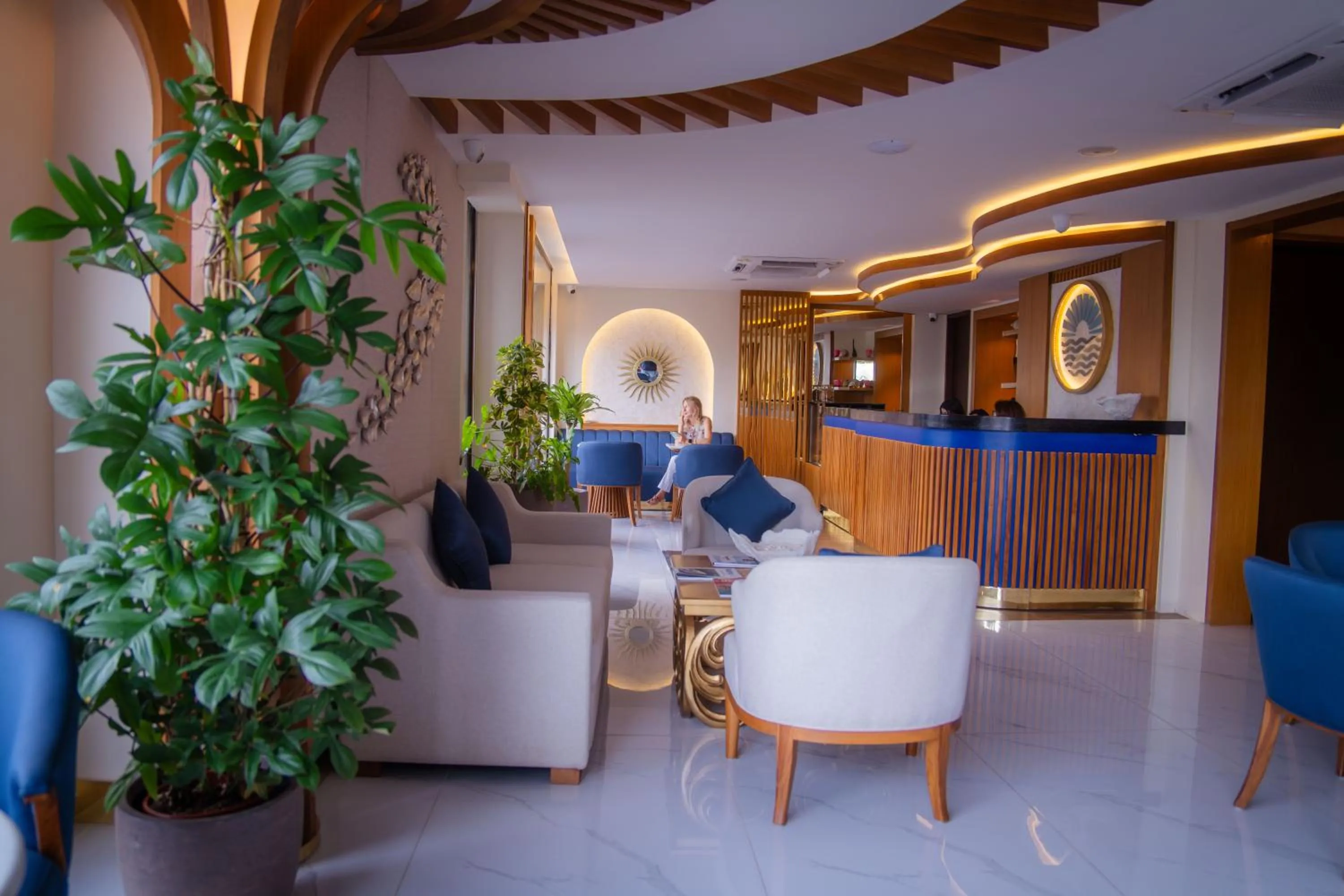 Lobby or reception in UMET Seaview Hotel with Free Airport Pick up and Drop T&C Apply