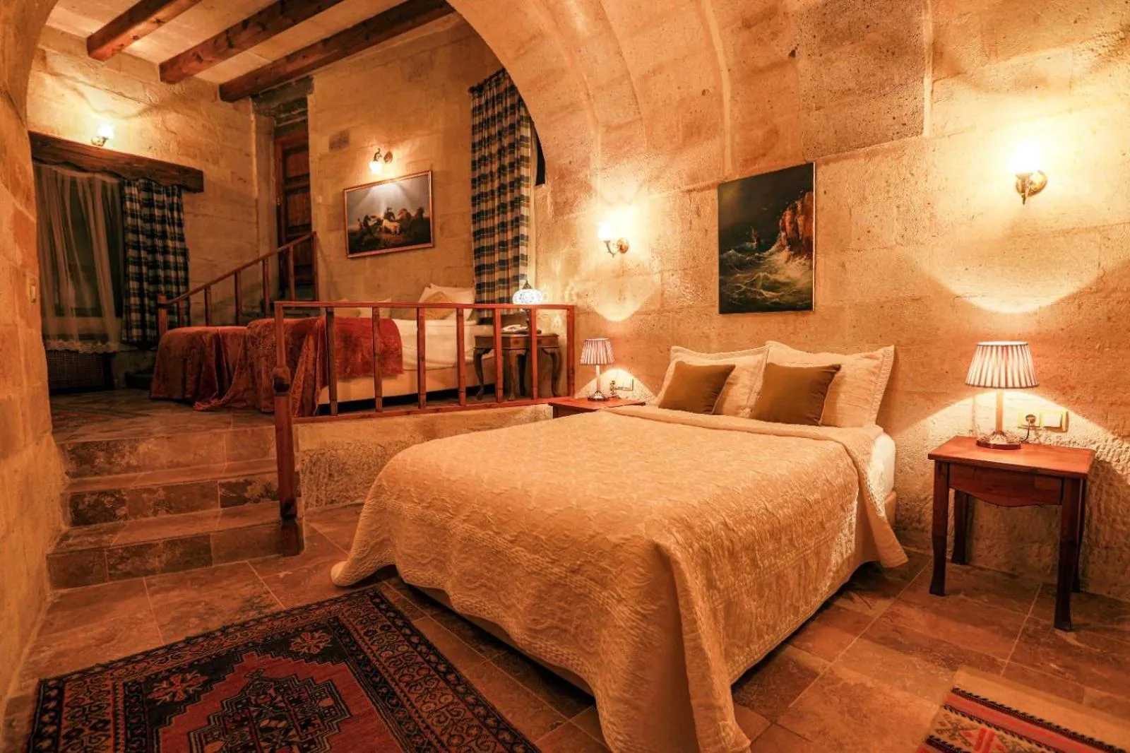 Photo of the whole room, Bed in Sinasos Palace Cave Hotel