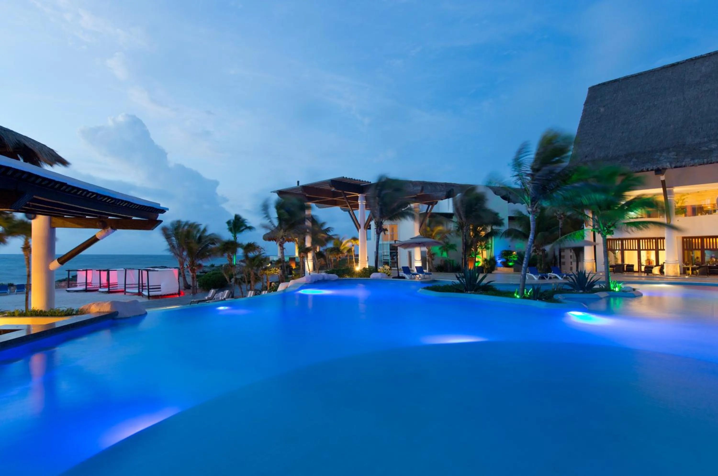 Night, Swimming Pool in Kore Tulum Retreat Wellness Resort - Adults Only