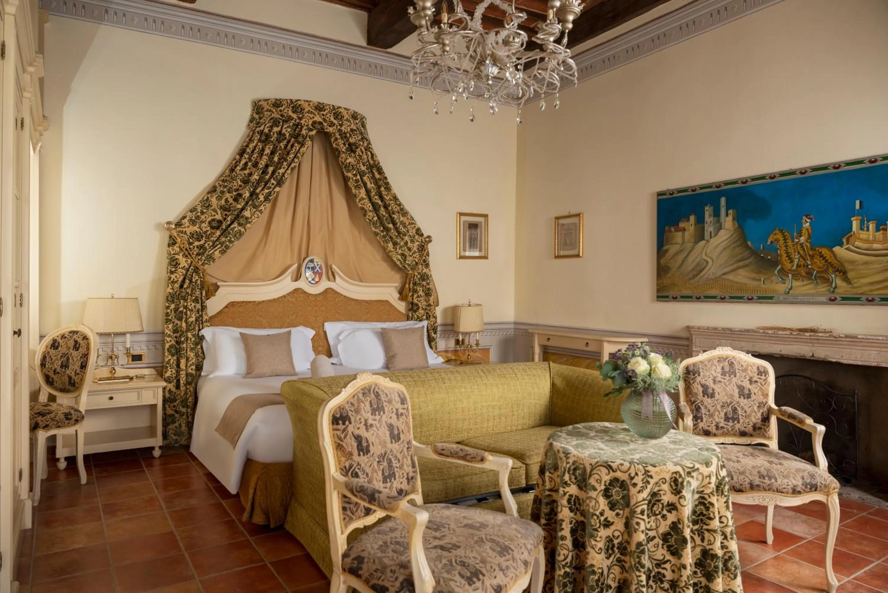 Bed in Castello di Leonina Relais - Adults Only
