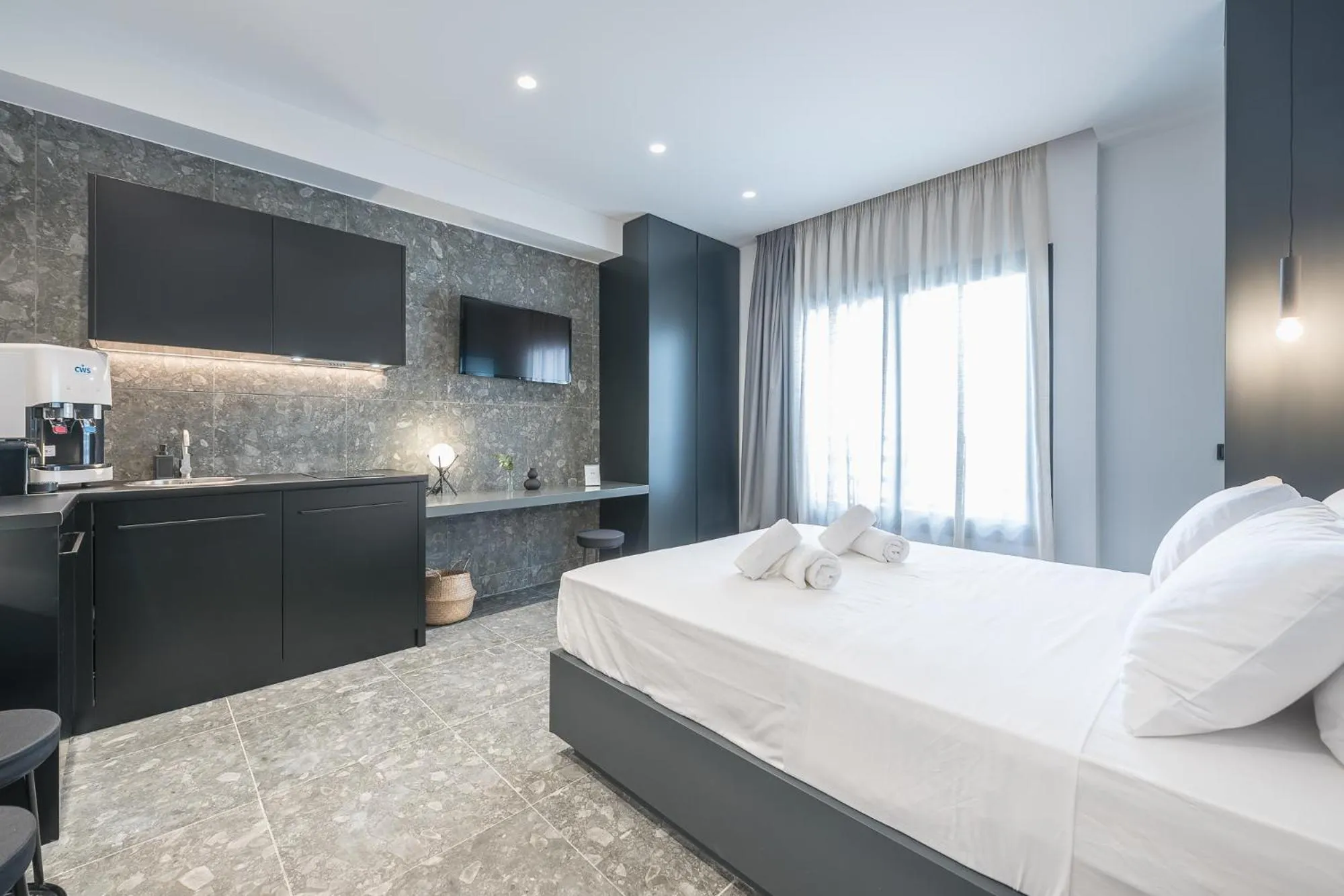 Bed in The Asprogeraka - self check-in rooms