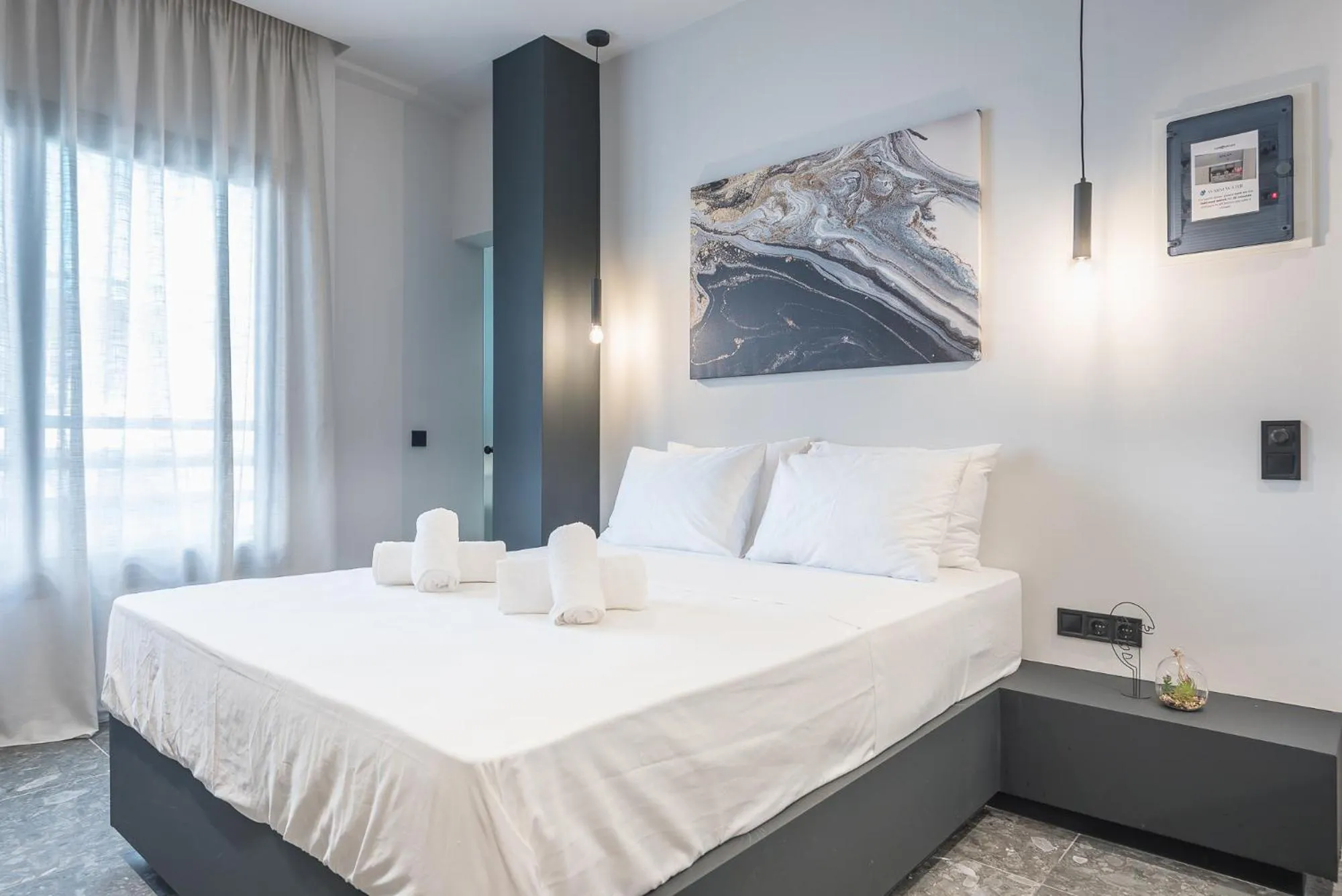 Bed in The Asprogeraka - self check-in rooms