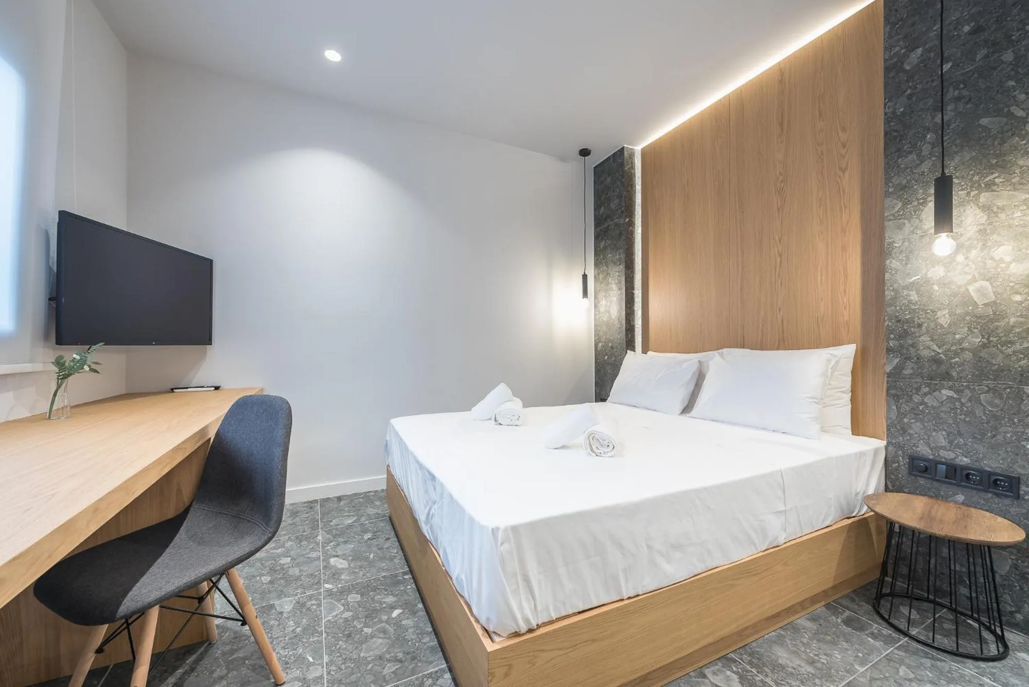 Bed in The Asprogeraka - self check-in rooms