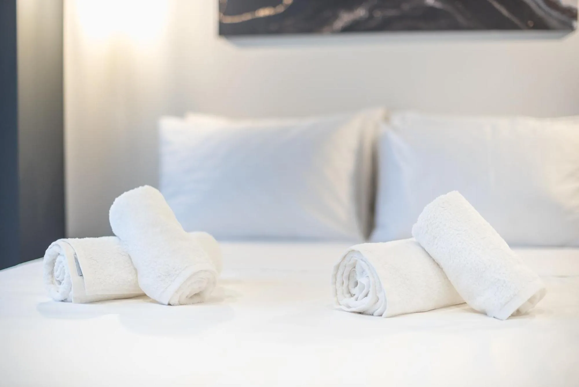 Bed in The Asprogeraka - self check-in rooms