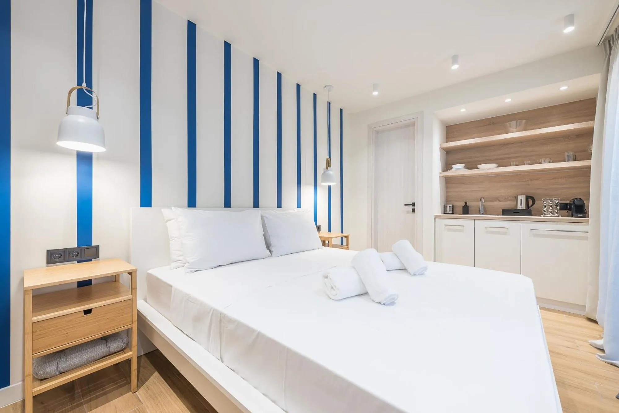 Bed in The Asprogeraka - self check-in rooms