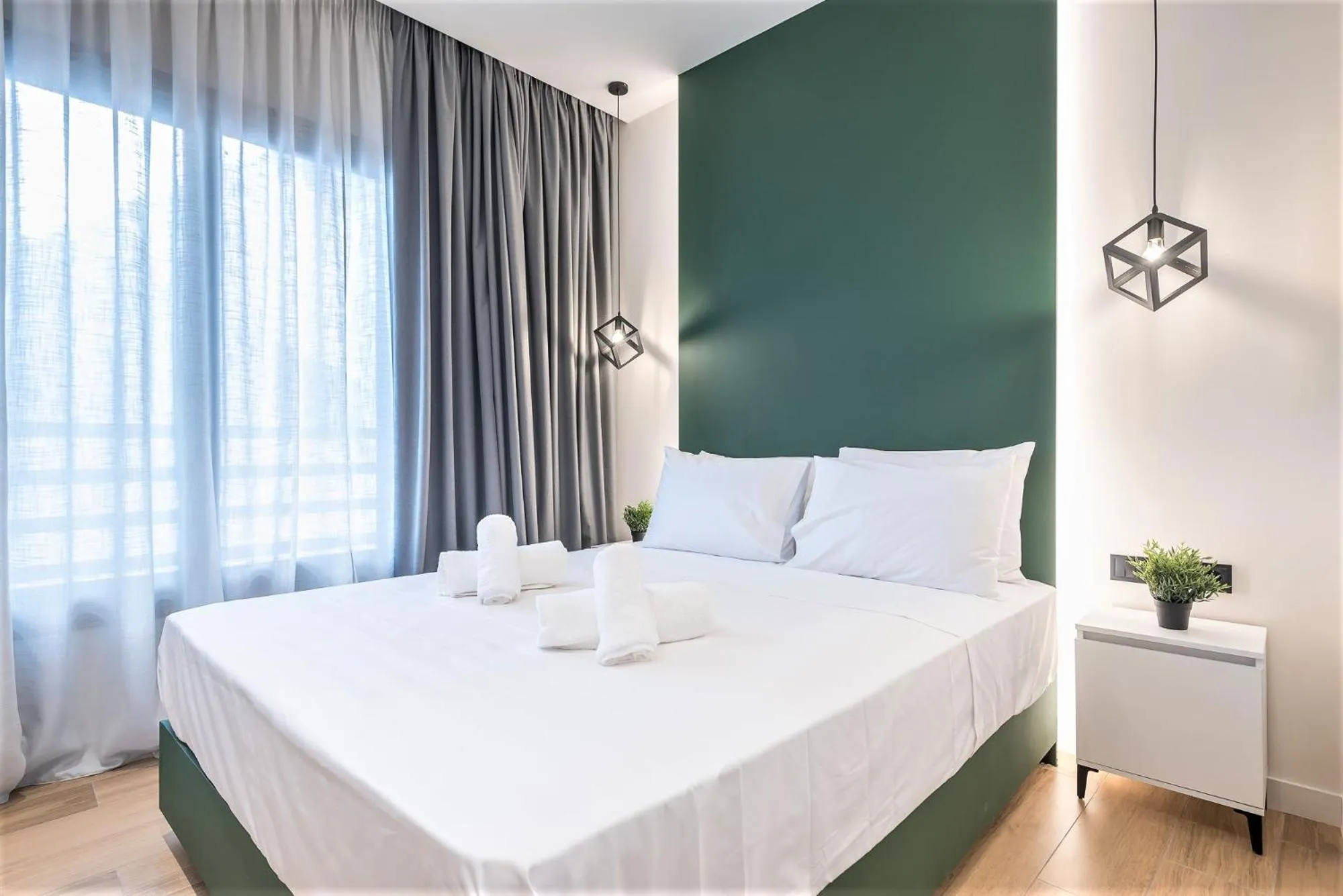 Bed in The Asprogeraka - self check-in rooms