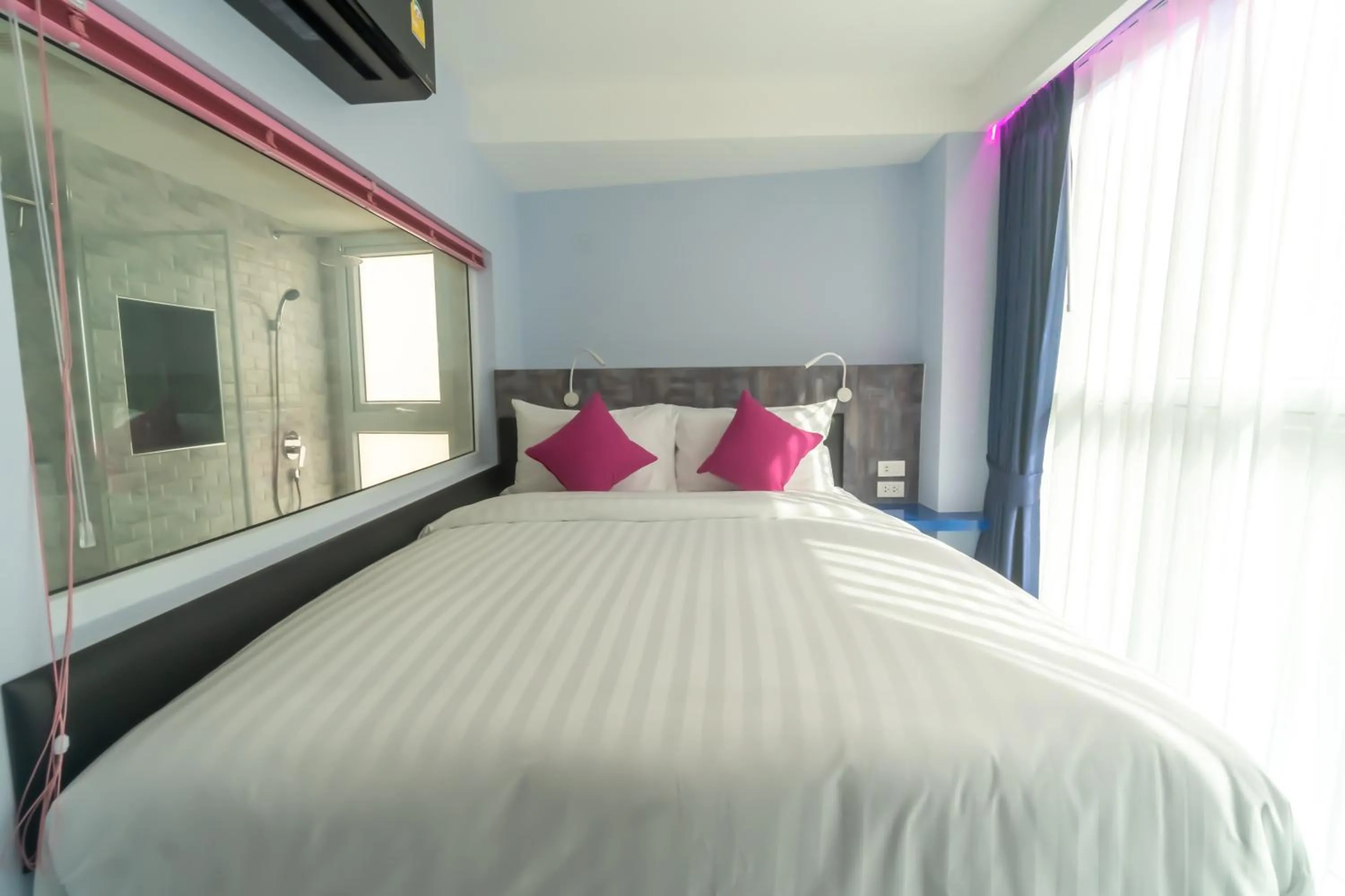 Bed in Spark Hotel - MRT Queen Sirikit - SHA Extra Plus Certified