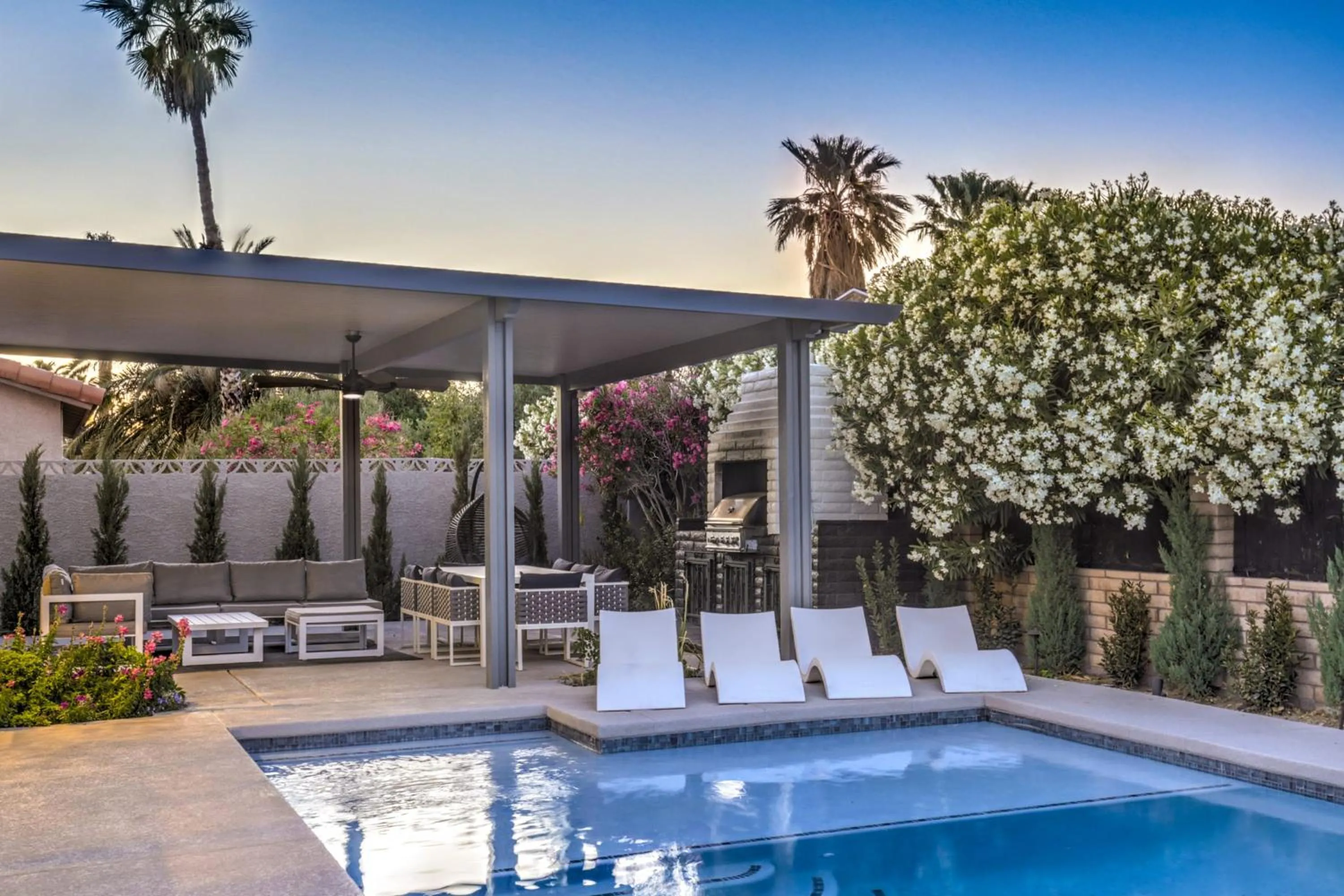 Swimming pool in Sunset Swim, Luxury Vegas Villa with Pool, Hot Tub