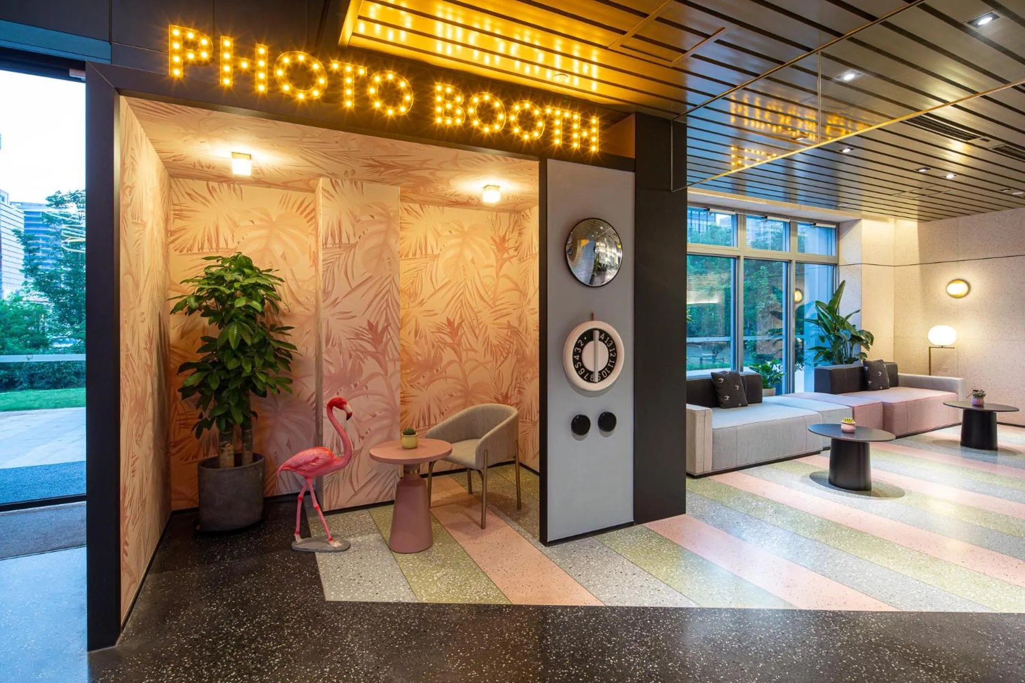 Seating area in lyf by Ascott Hongqiao Shanghai NECC