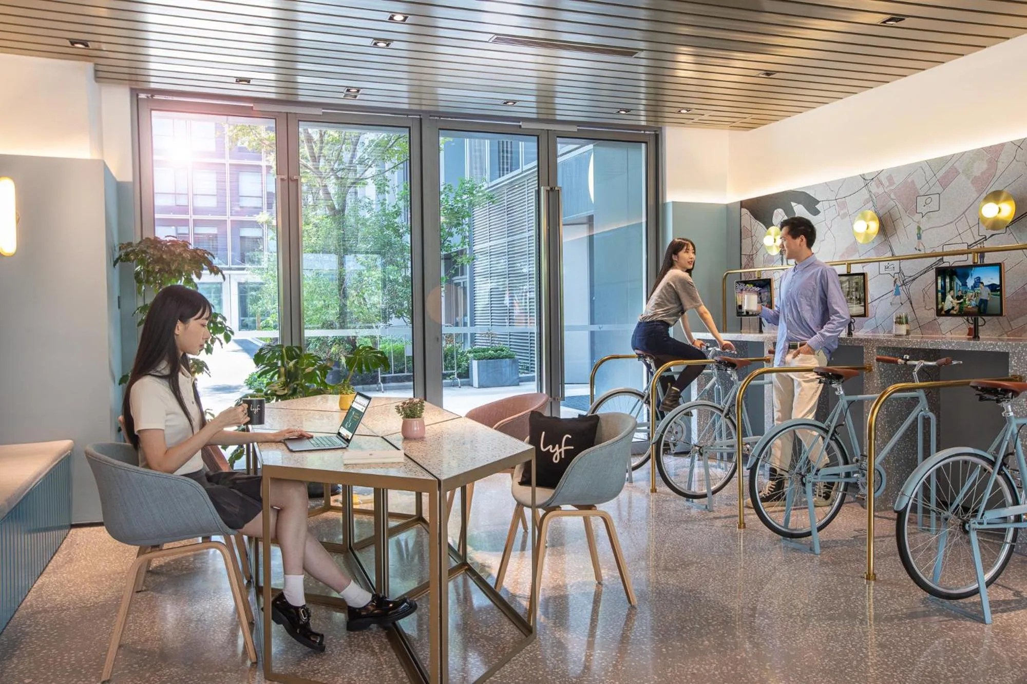Seating area in lyf by Ascott Hongqiao Shanghai NECC