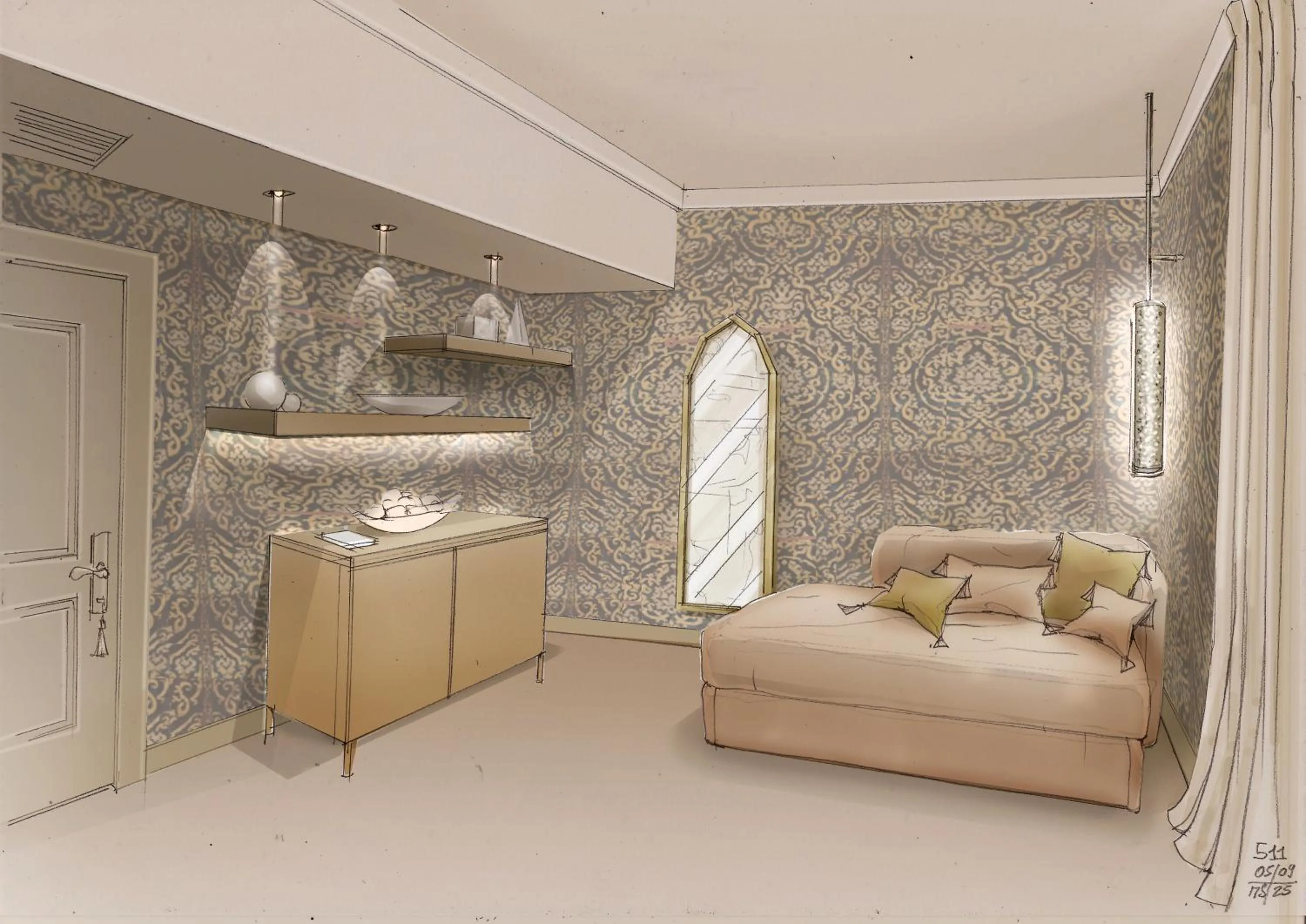 Seating area, Bed in Hotel Antiche Figure