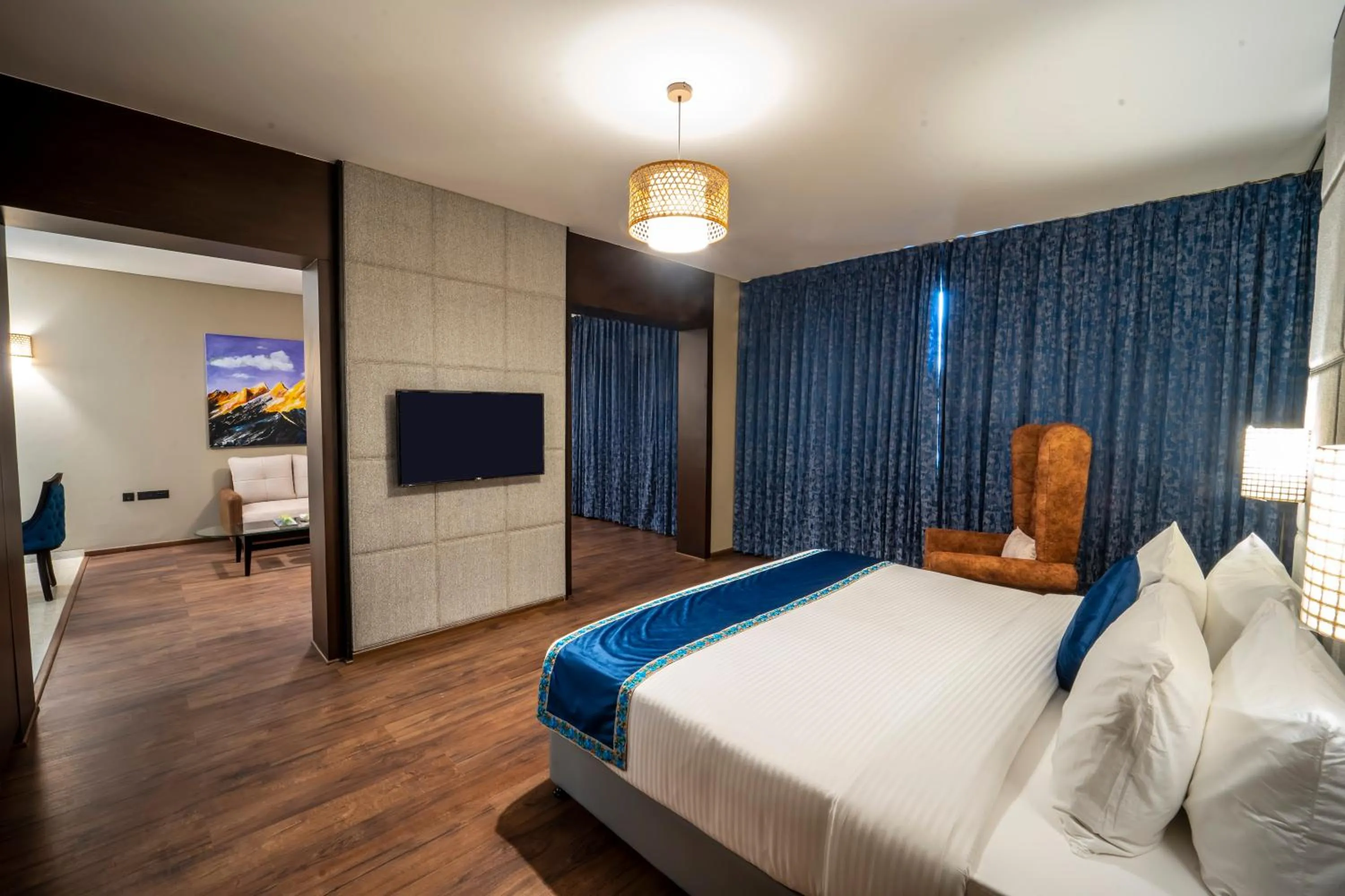 Bed in Essentia Luxury Hotel Indore