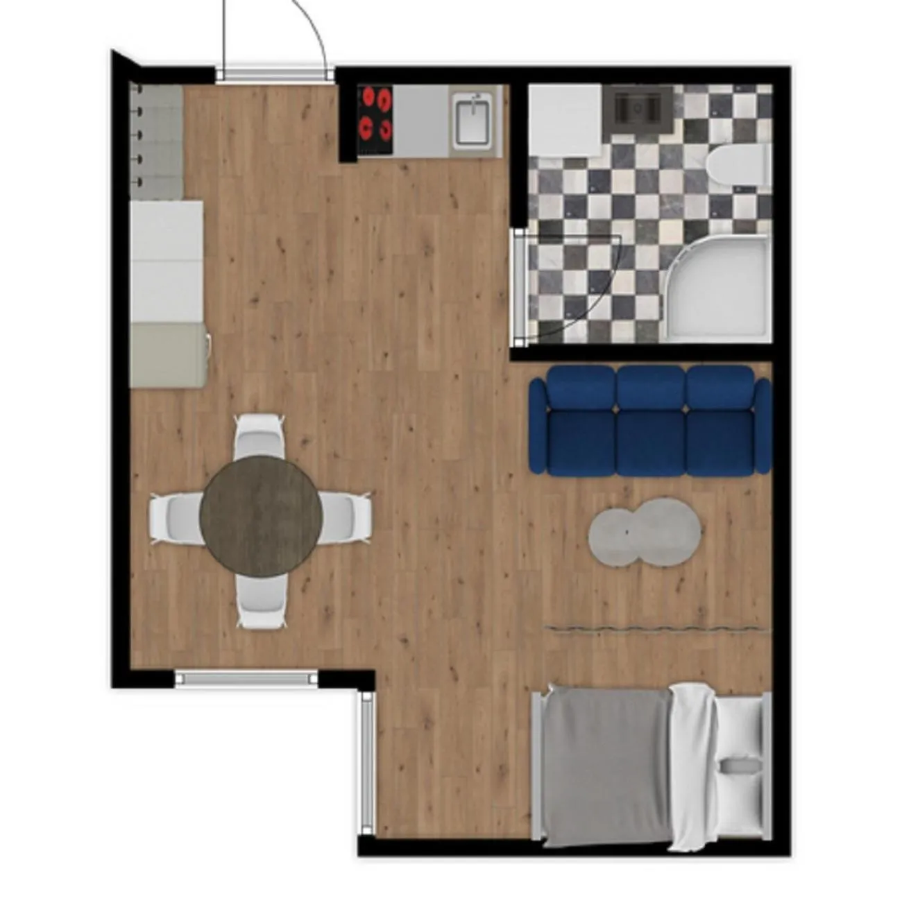 Floor plan in Cozy Home Jekaba Apartment, old town, self check-in
