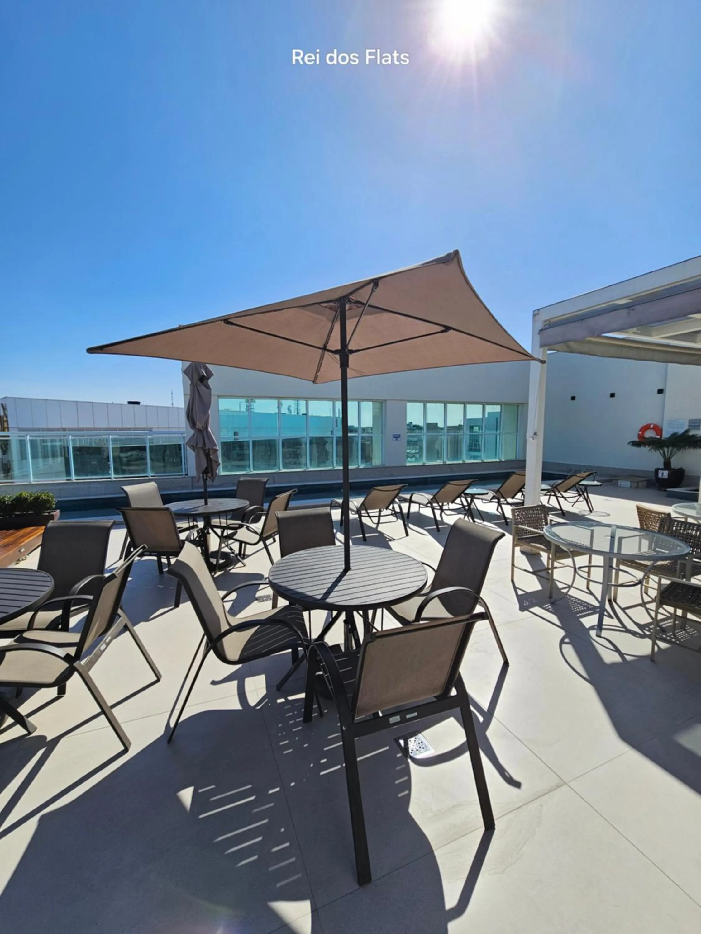 Swimming pool in Flat Saint Moritz Express By Rei dos Flats