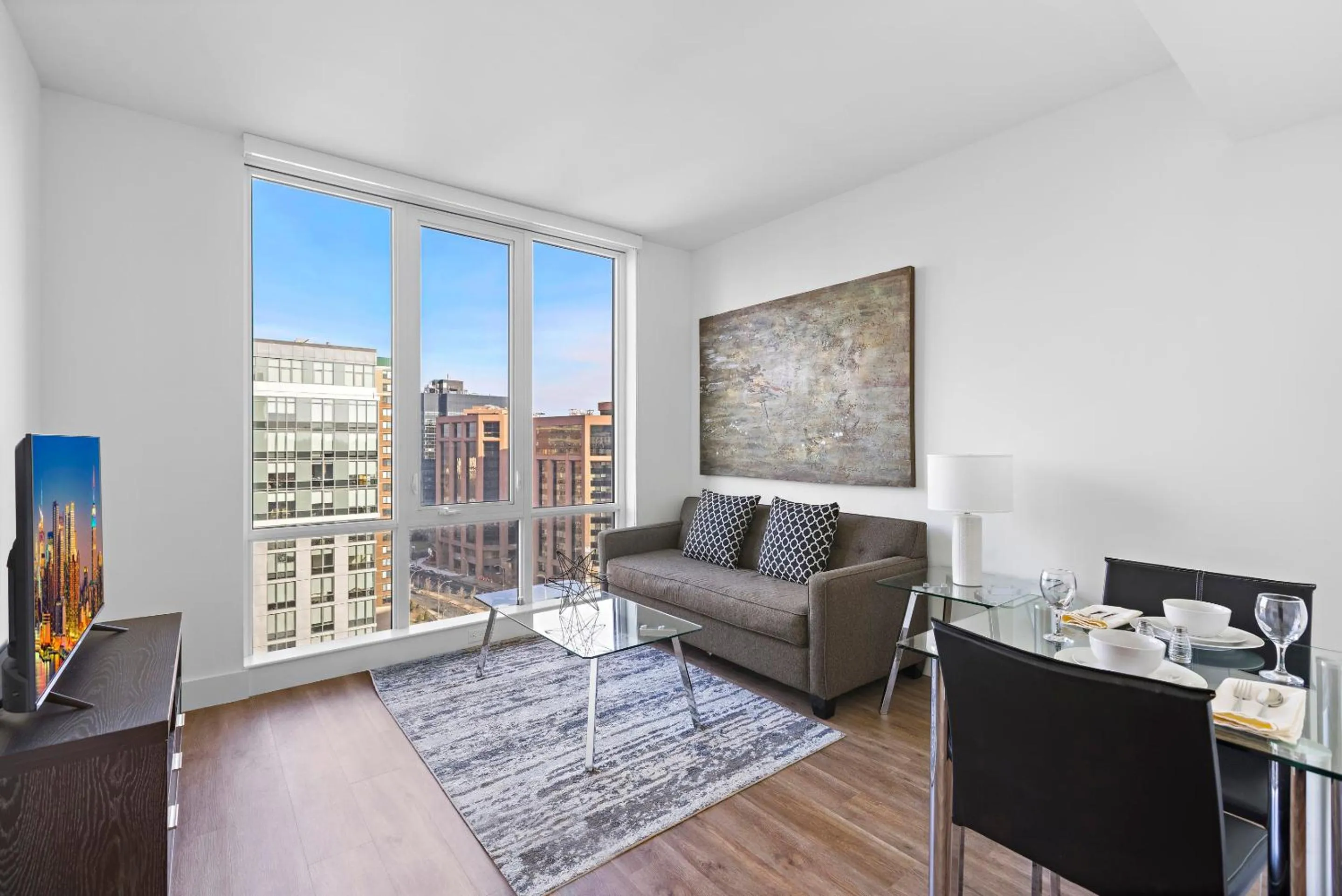 Living room in Global Luxury Suites Downtown White Plains