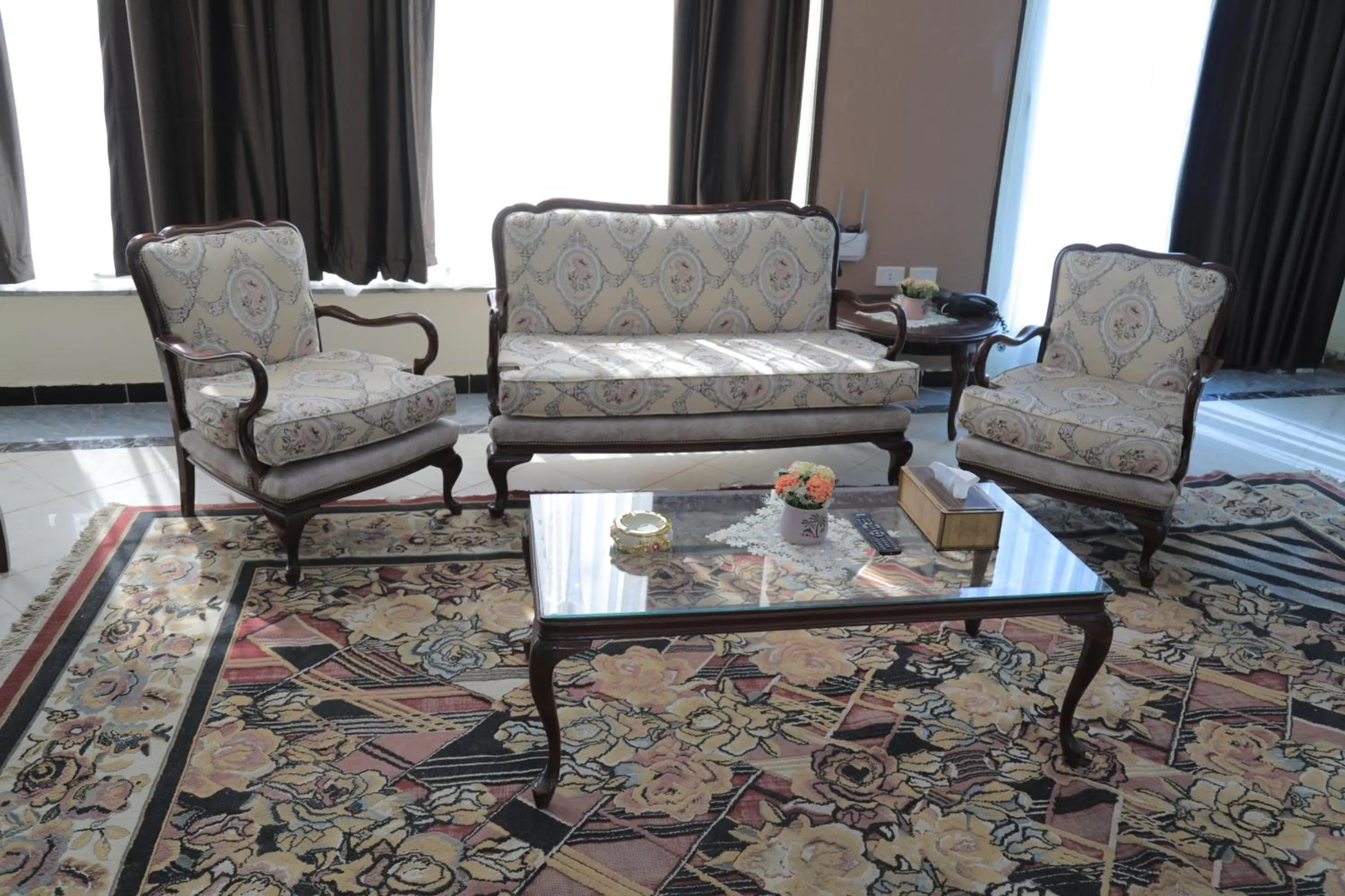 Seating area in Jewel Fayed Hotel