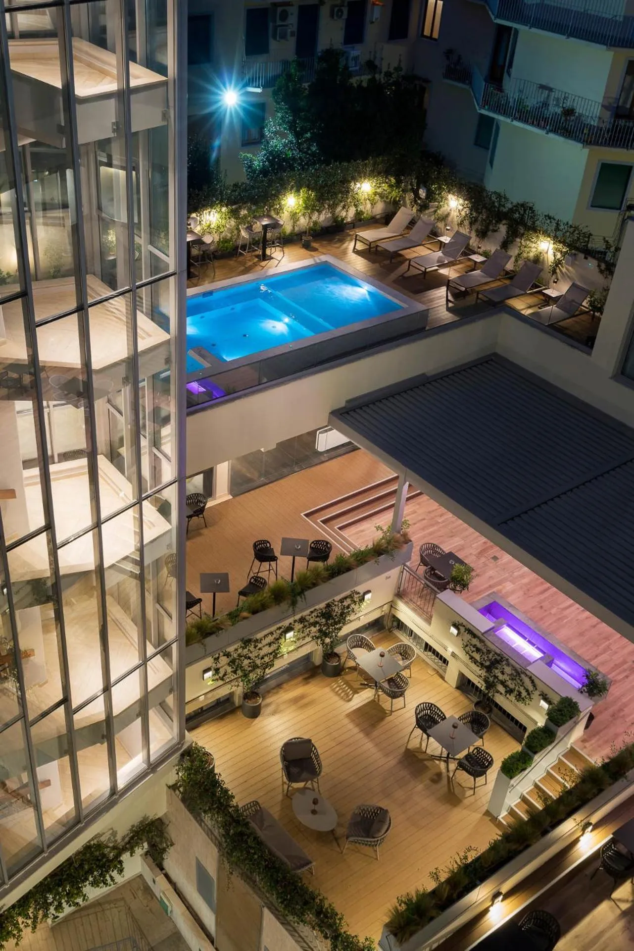 Inner courtyard view in iQ Hotel Firenze