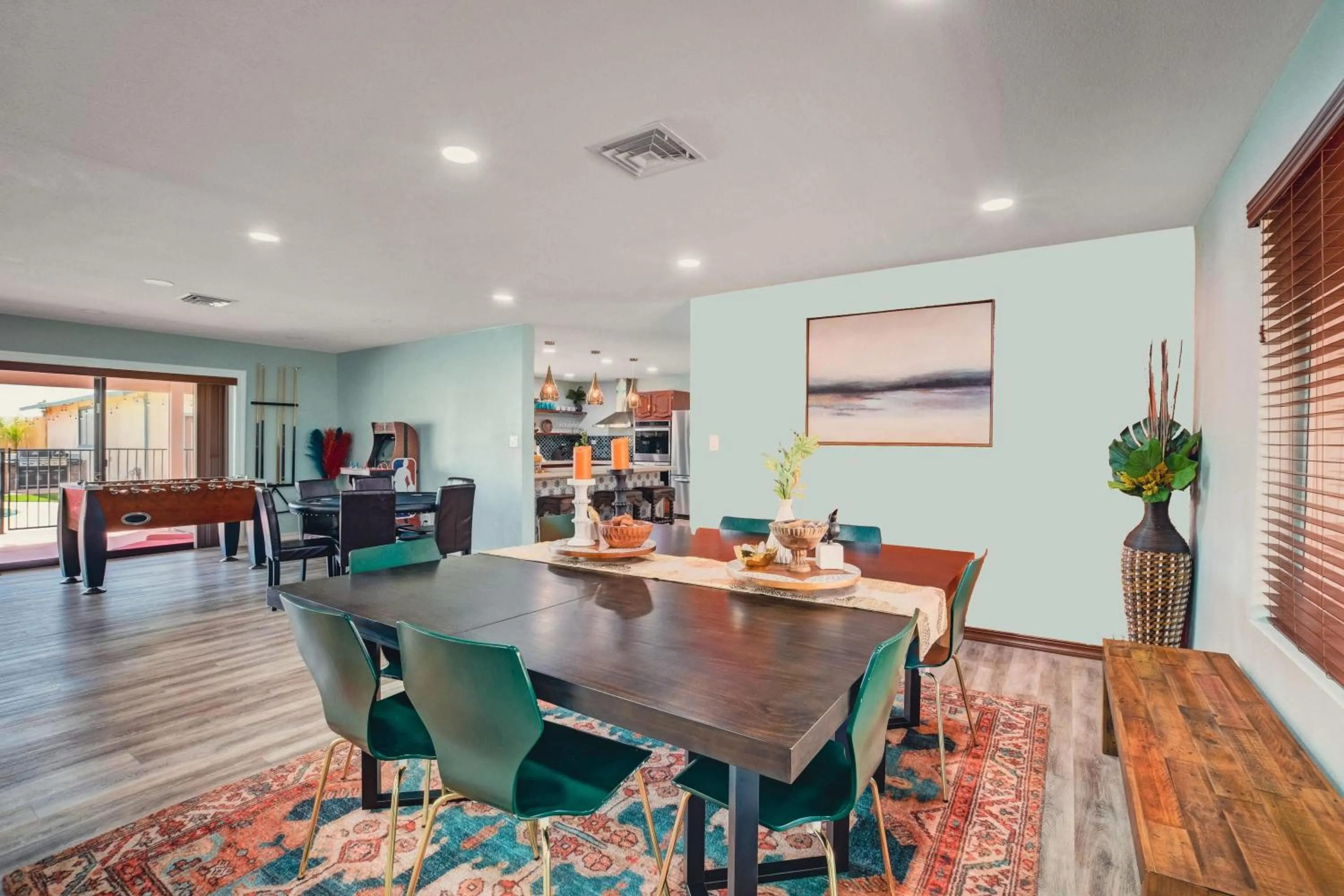 Dining area in Buddha Mansion Luxury Resort - 8BR Modern, HotTub, Huge pool, Sauna, BBQ grill, Game Room