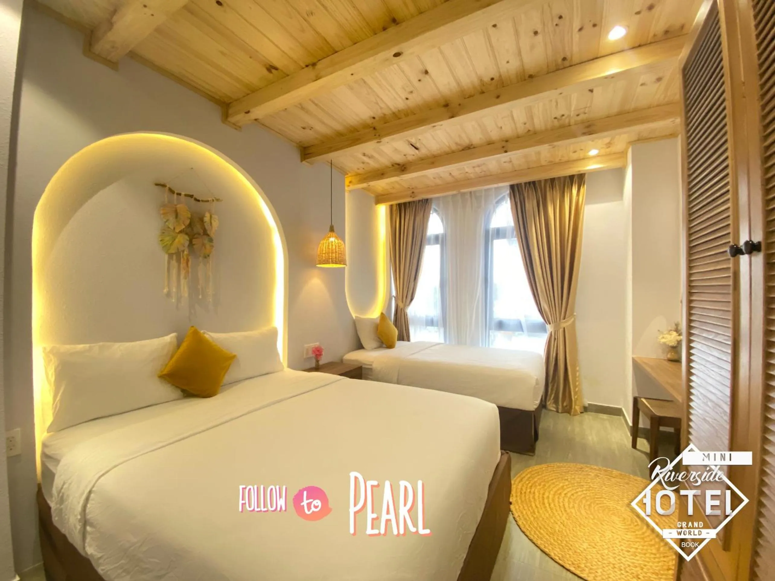 Bedroom, Bed in Riverside Mini Hotel Grand World Phu Quoc