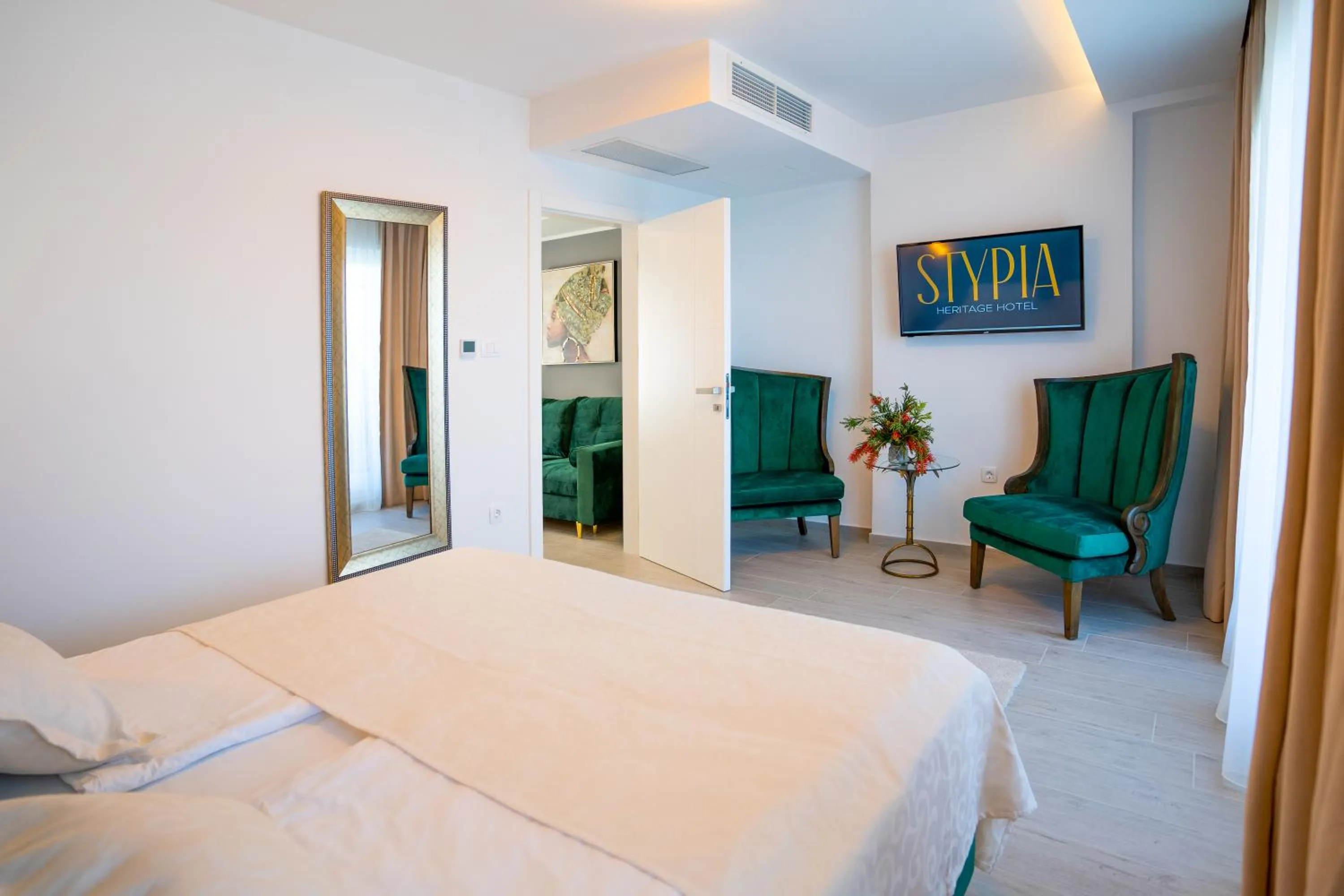 Bed in Heritage Hotel Stypia