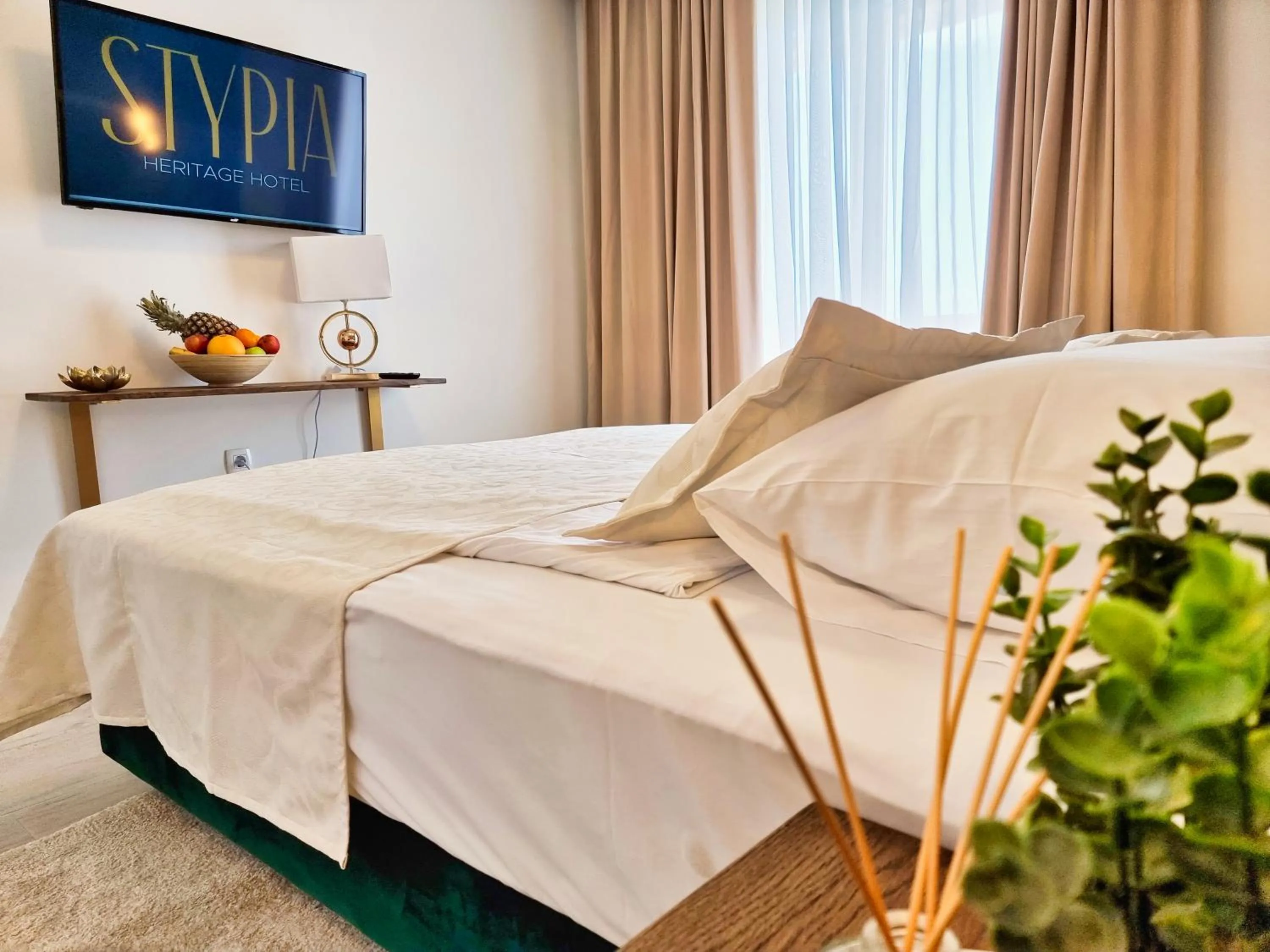 Bed in Heritage Hotel Stypia