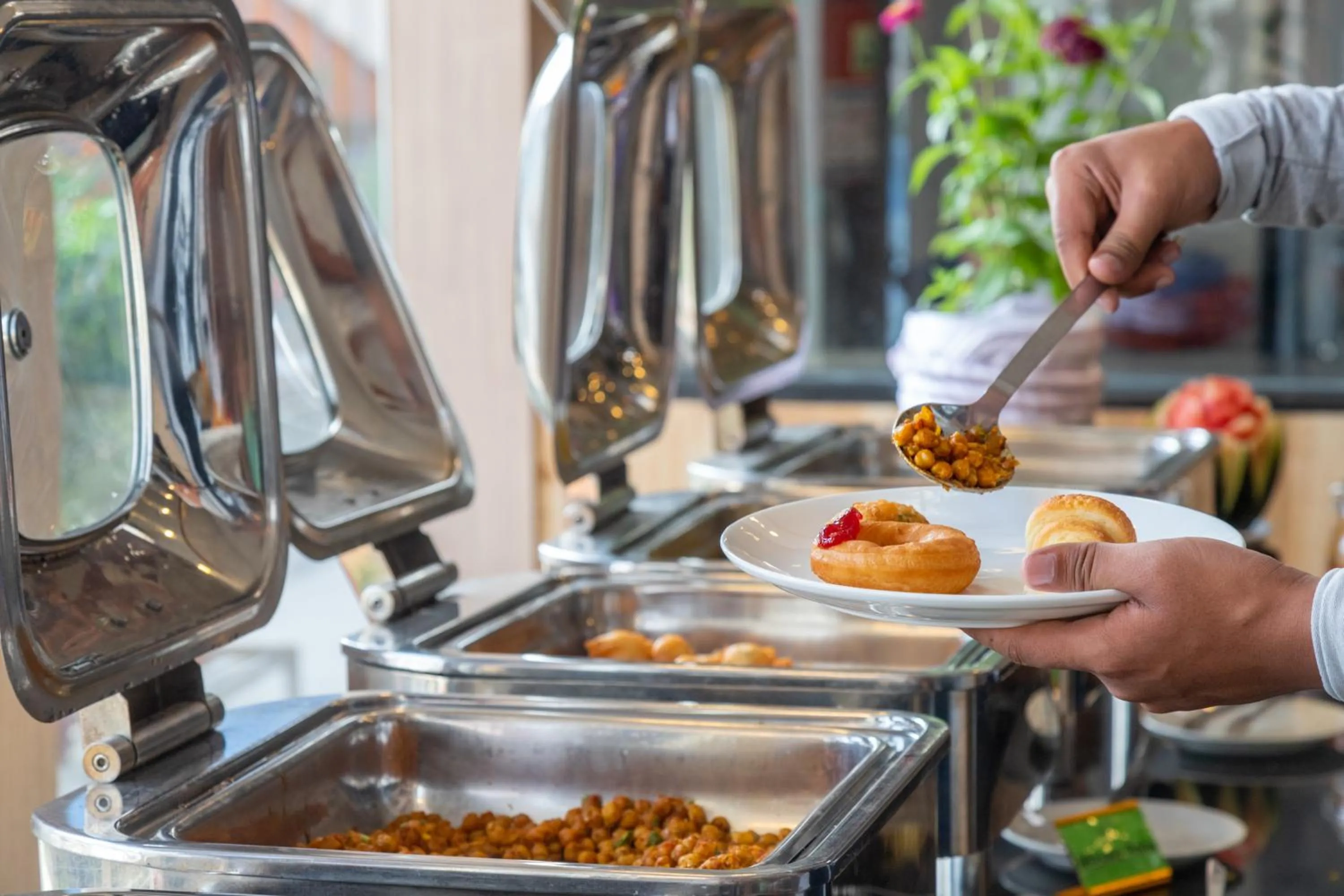 Buffet breakfast in Chitwan Midtown Hotel