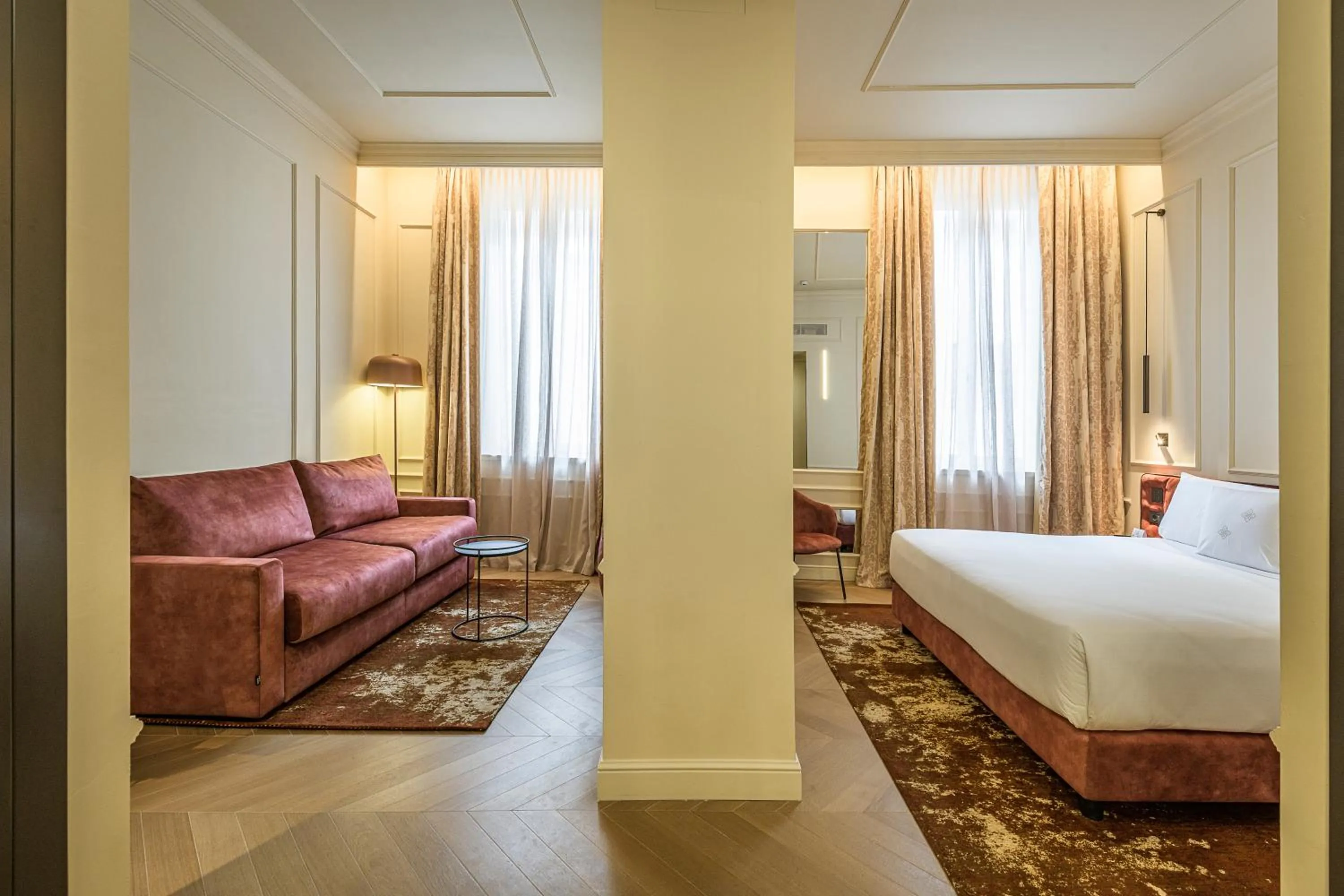 Living room, Bed in Palazzo Montebello