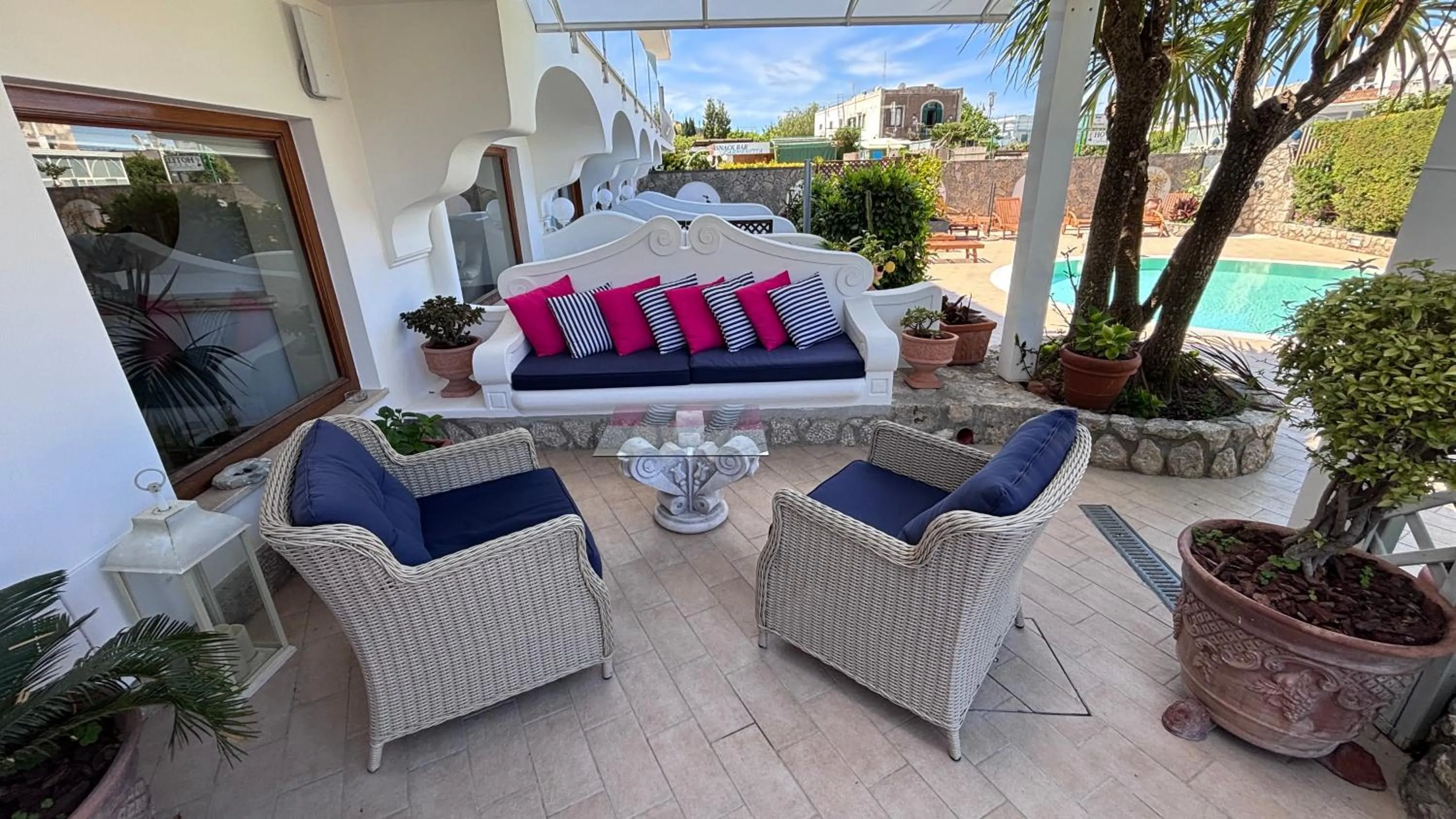 Seating area in Bougainville Luxury Boutique Hotel