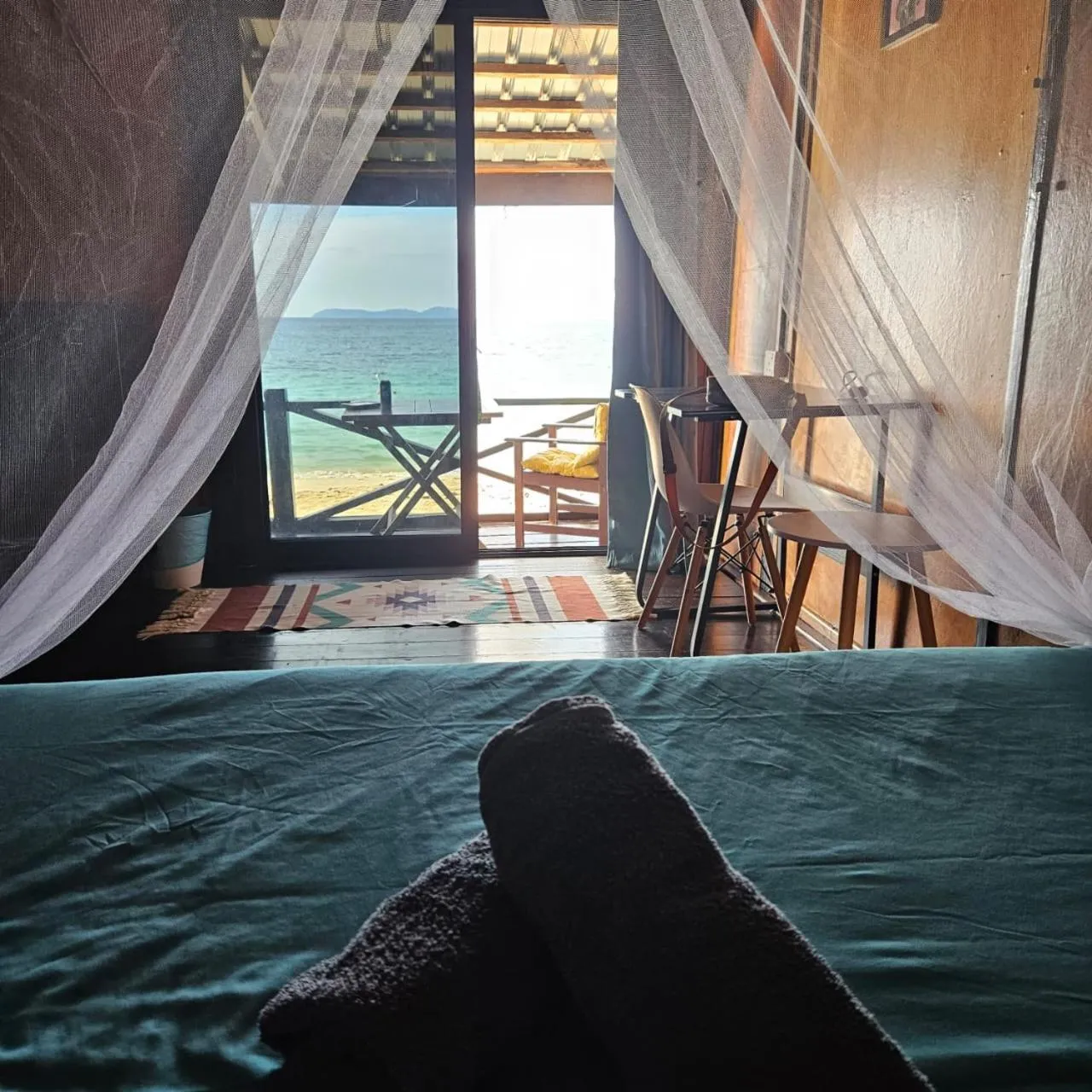 View (from property/room), Bed in The Station Tioman