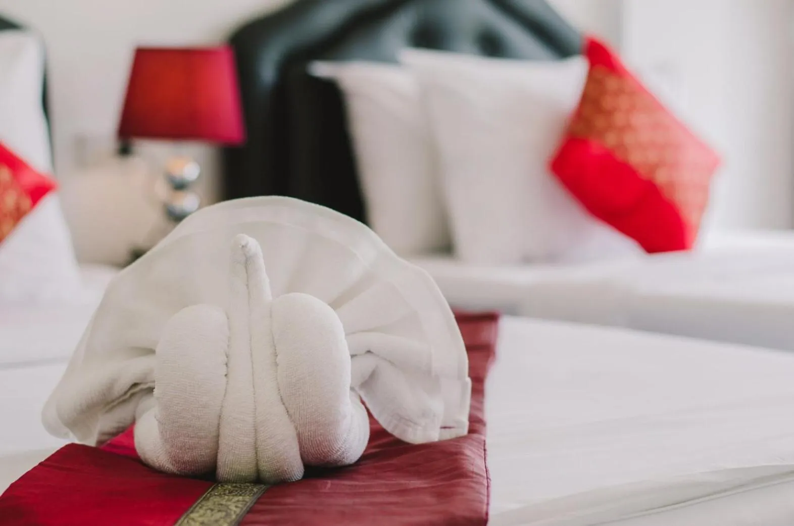 Bed in TH beach hotel