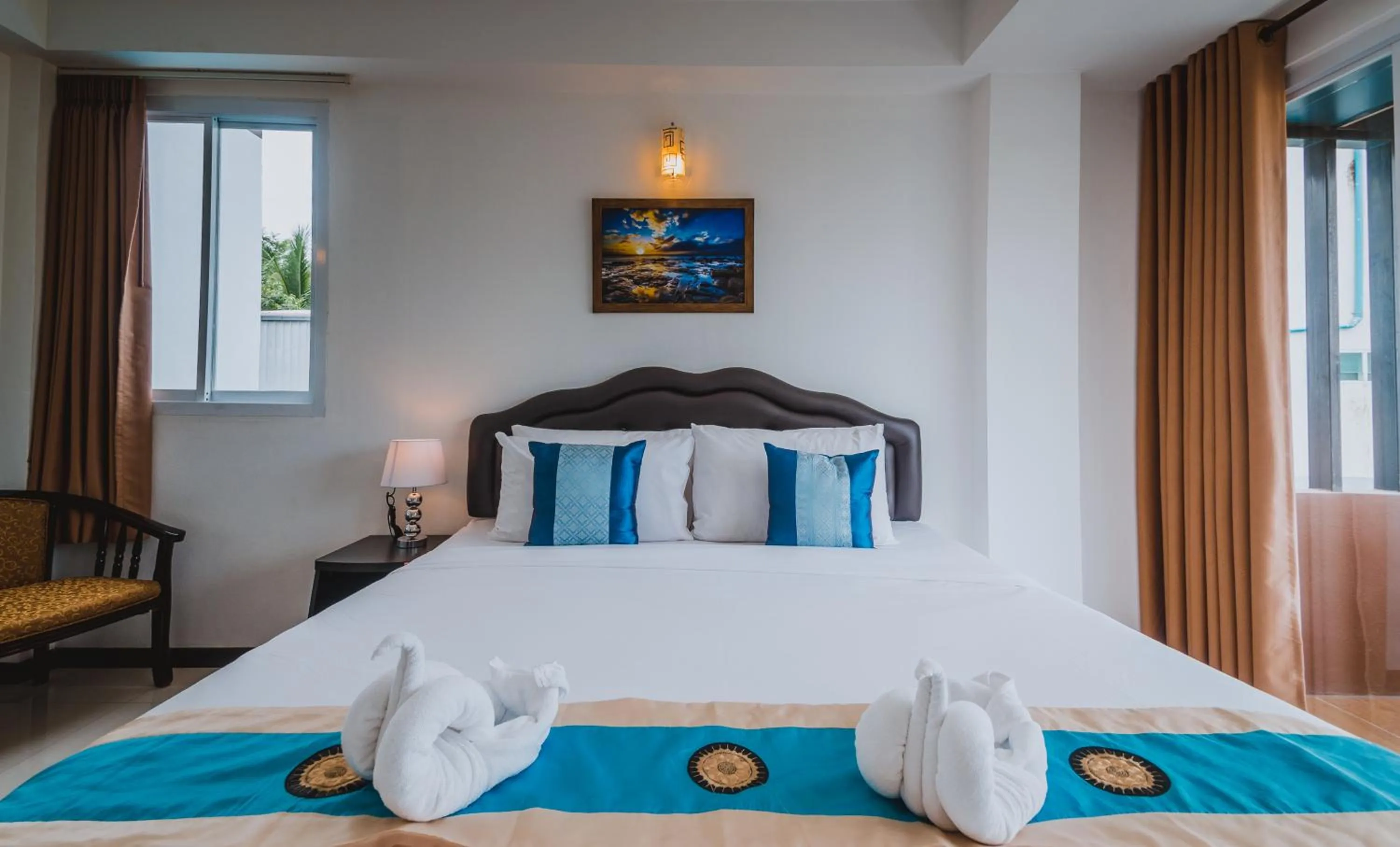 Bed in TH beach hotel