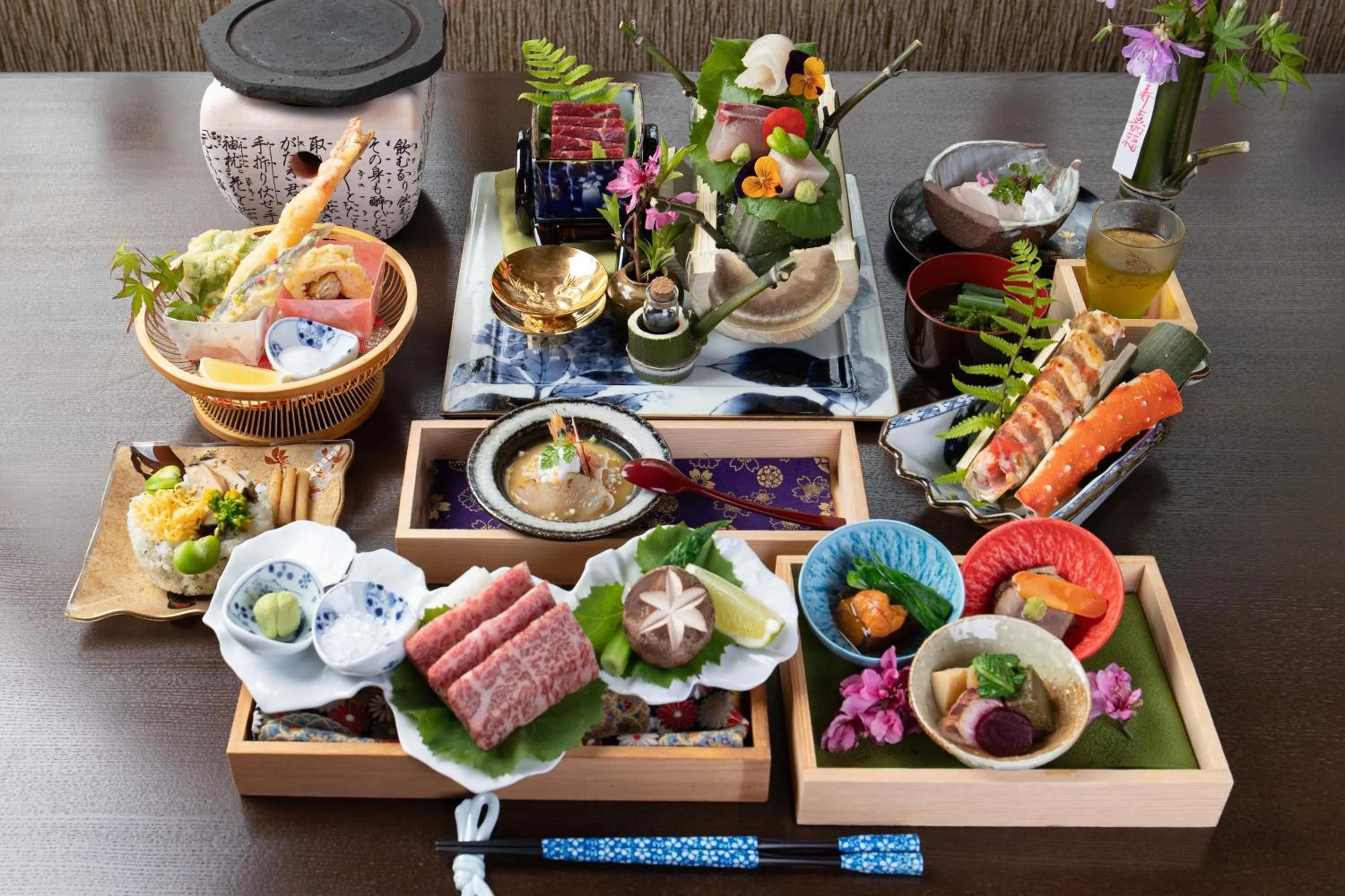 Dinner in Yufuin Besso Shikisai Hotel