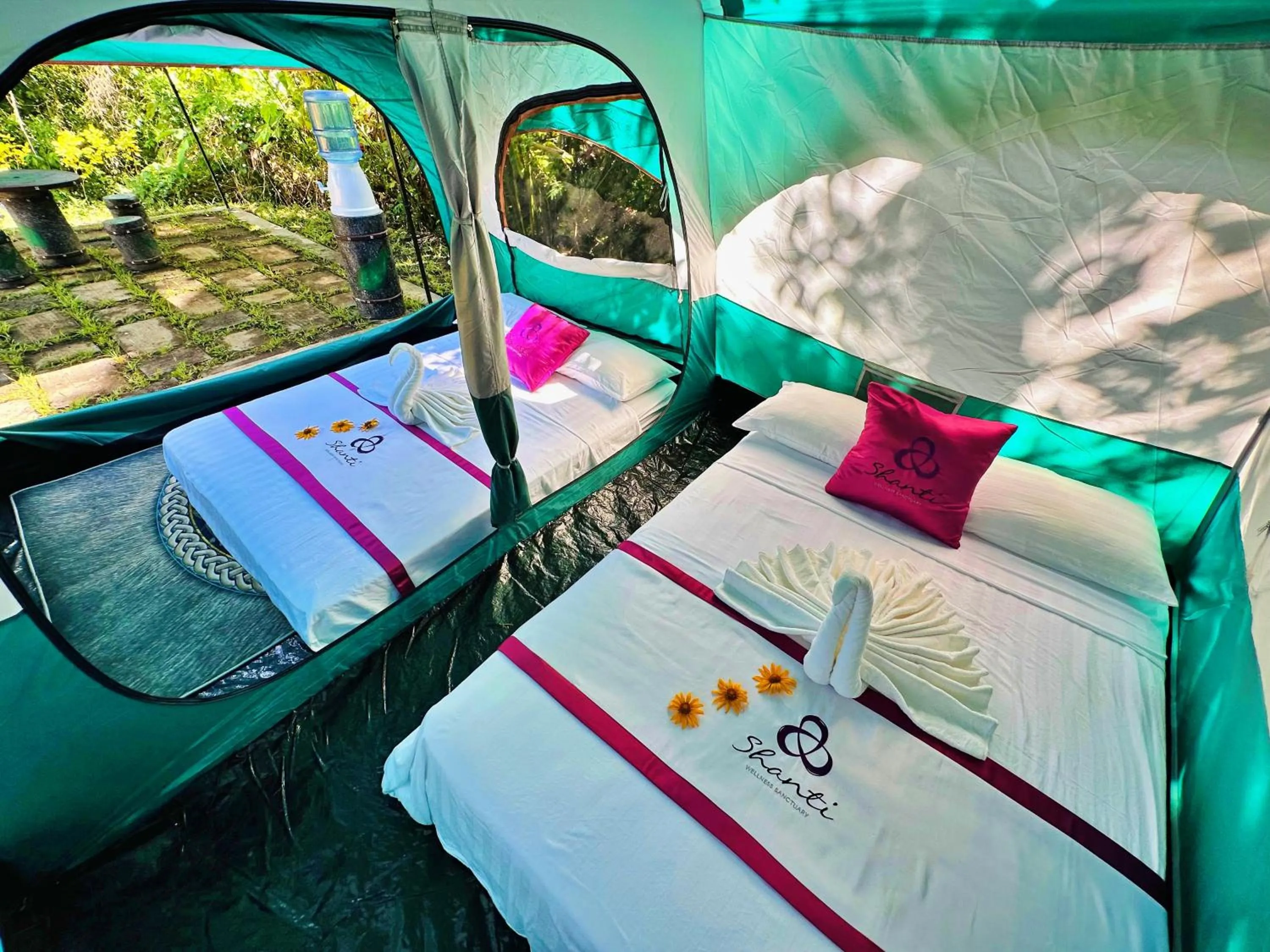 Bed in Shanti Wellness Sanctuary