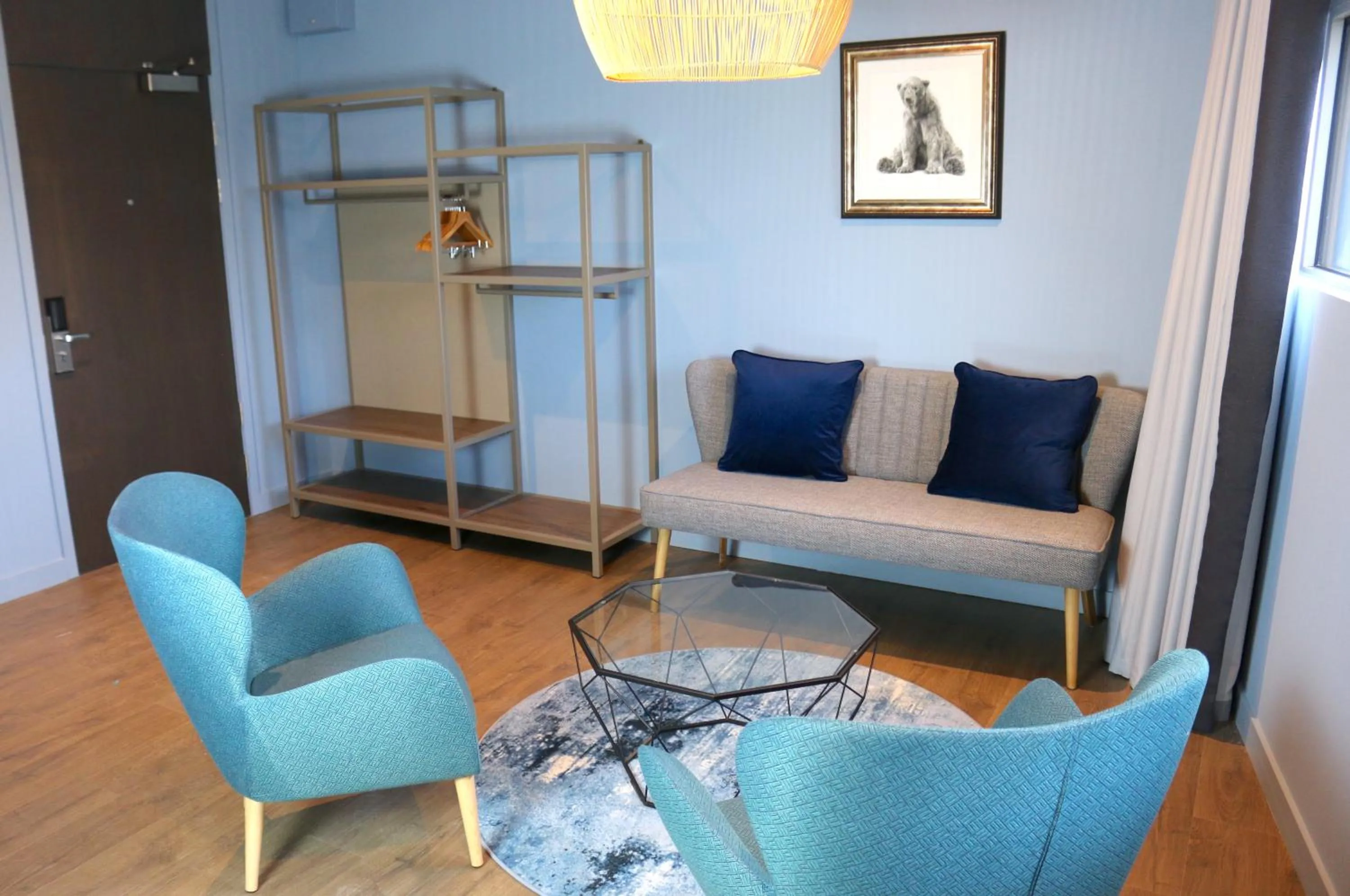 Seating area in Hex Wildlife Hotel at Yorkshire Wildlife Park