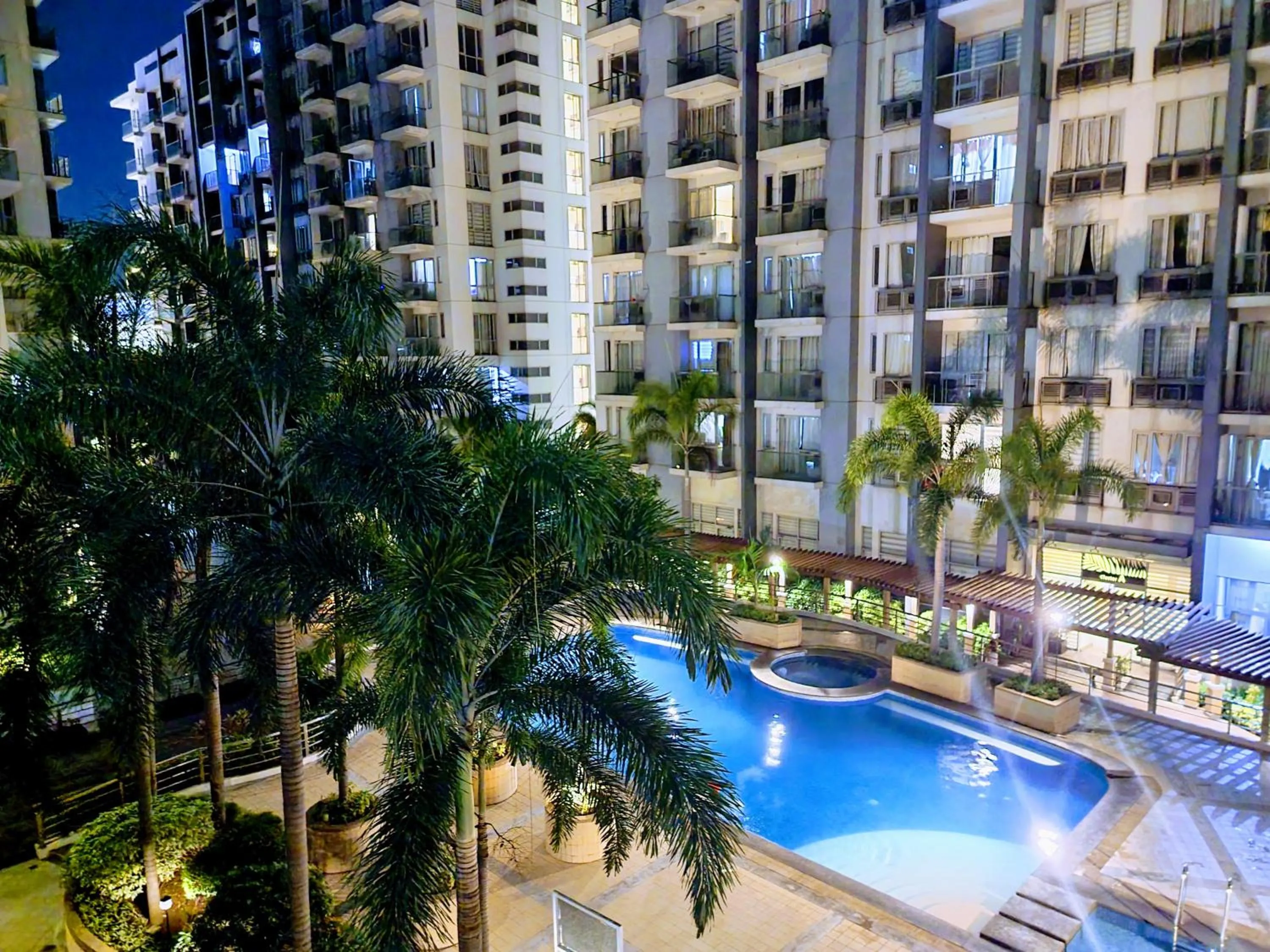 Pool view in One Palm Tree Villas Condo Across NAIA Terminal 3
