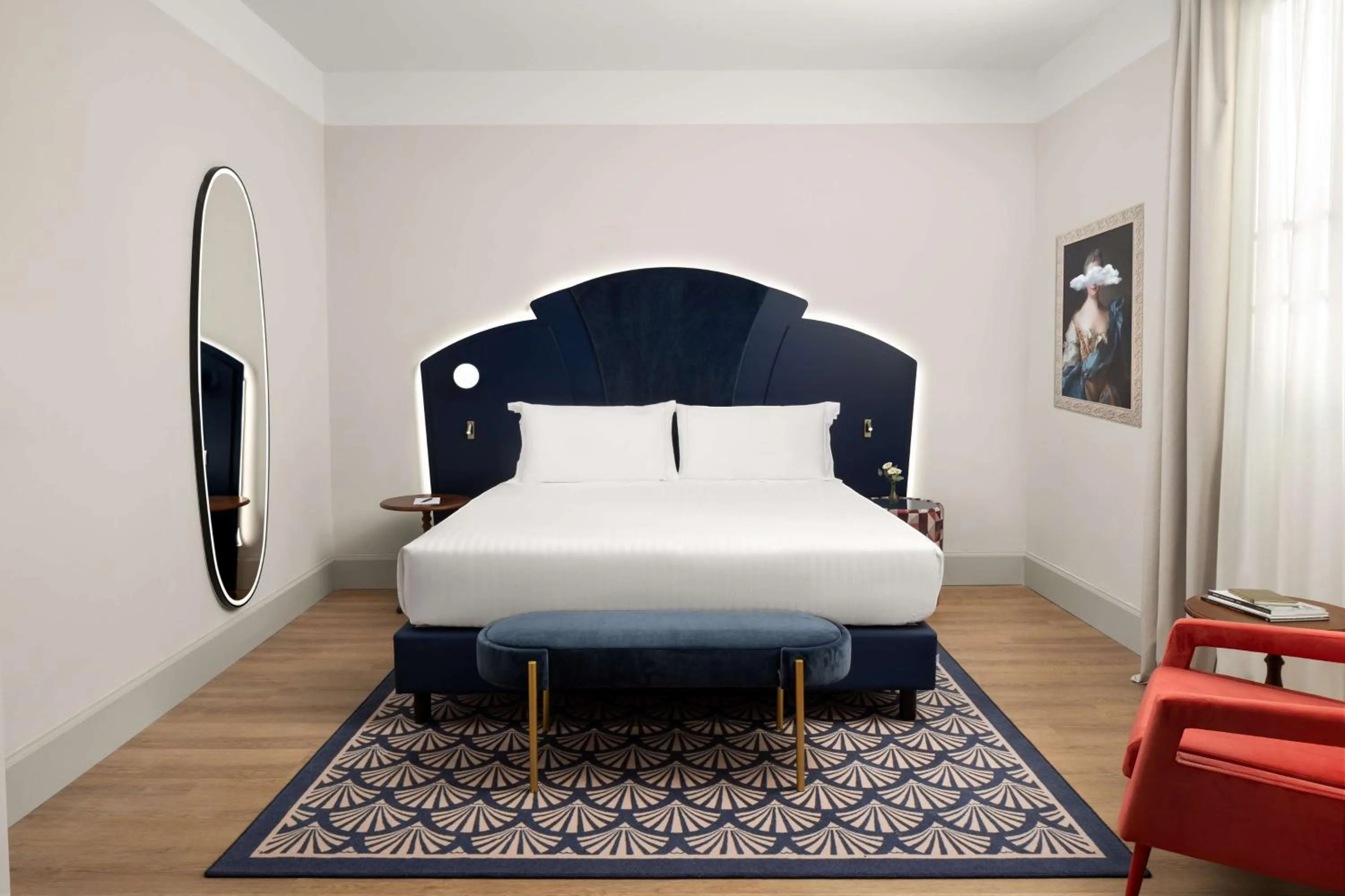 Bed in Anglo American Hotel Florence, Curio Collection By Hilton