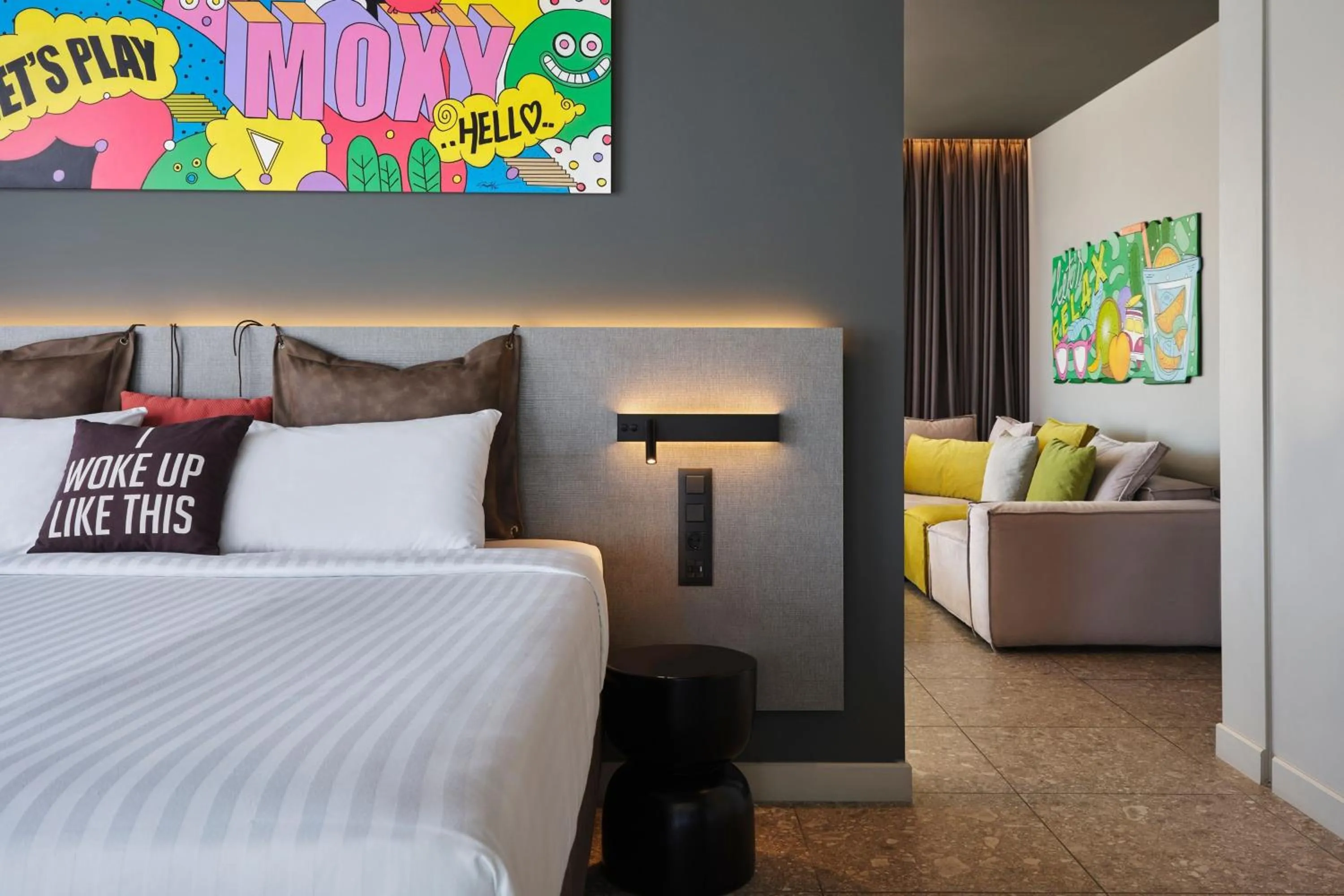 Photo of the whole room, Bed in Moxy Athens City
