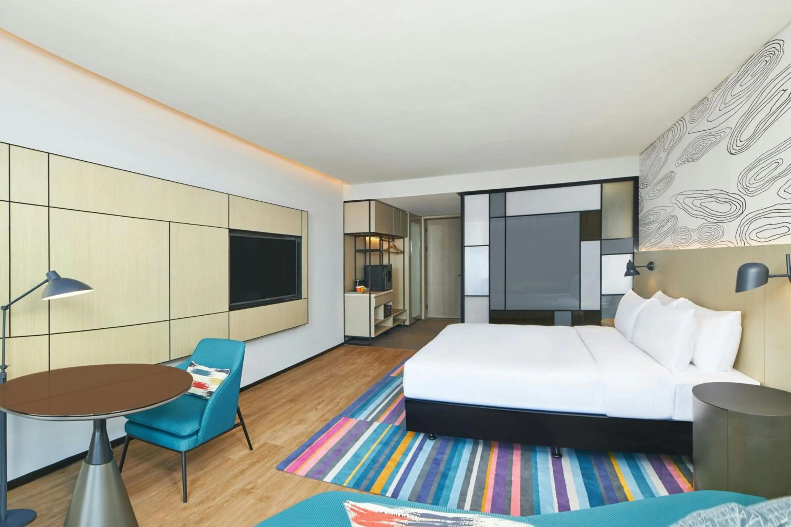 Photo of the whole room, Bed in Aloft Shijiazhuang