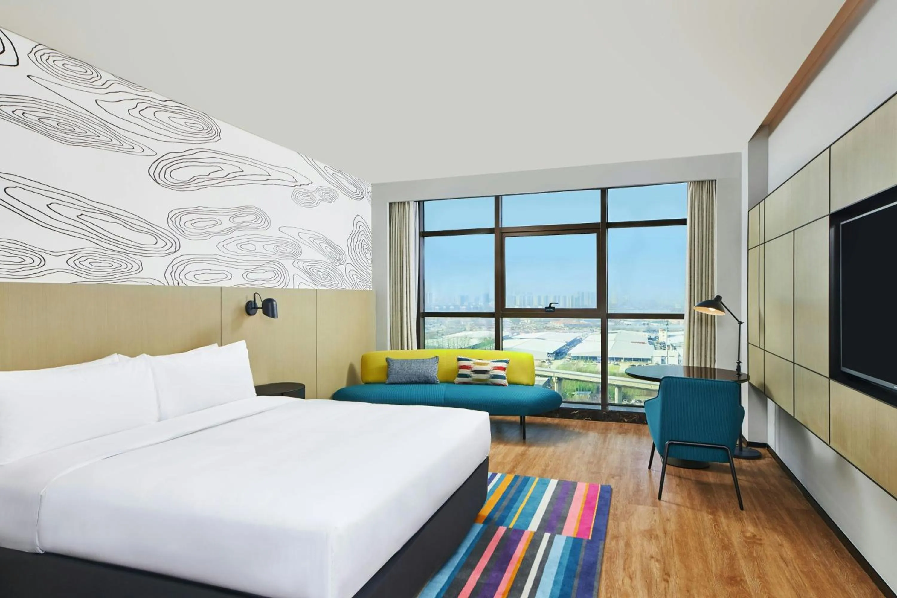 Photo of the whole room, Bed in Aloft Shijiazhuang