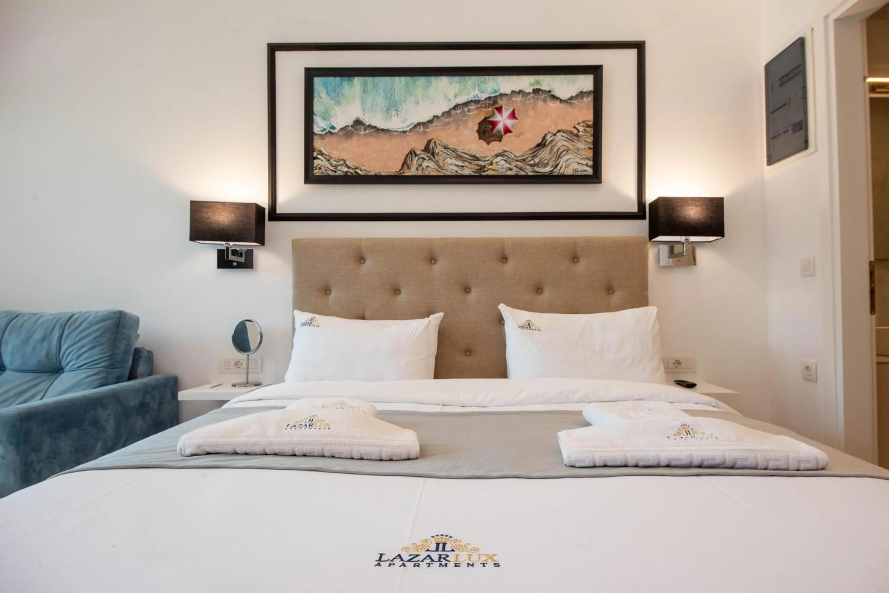 Bed in Lazar Lux Suites - Ammoudara