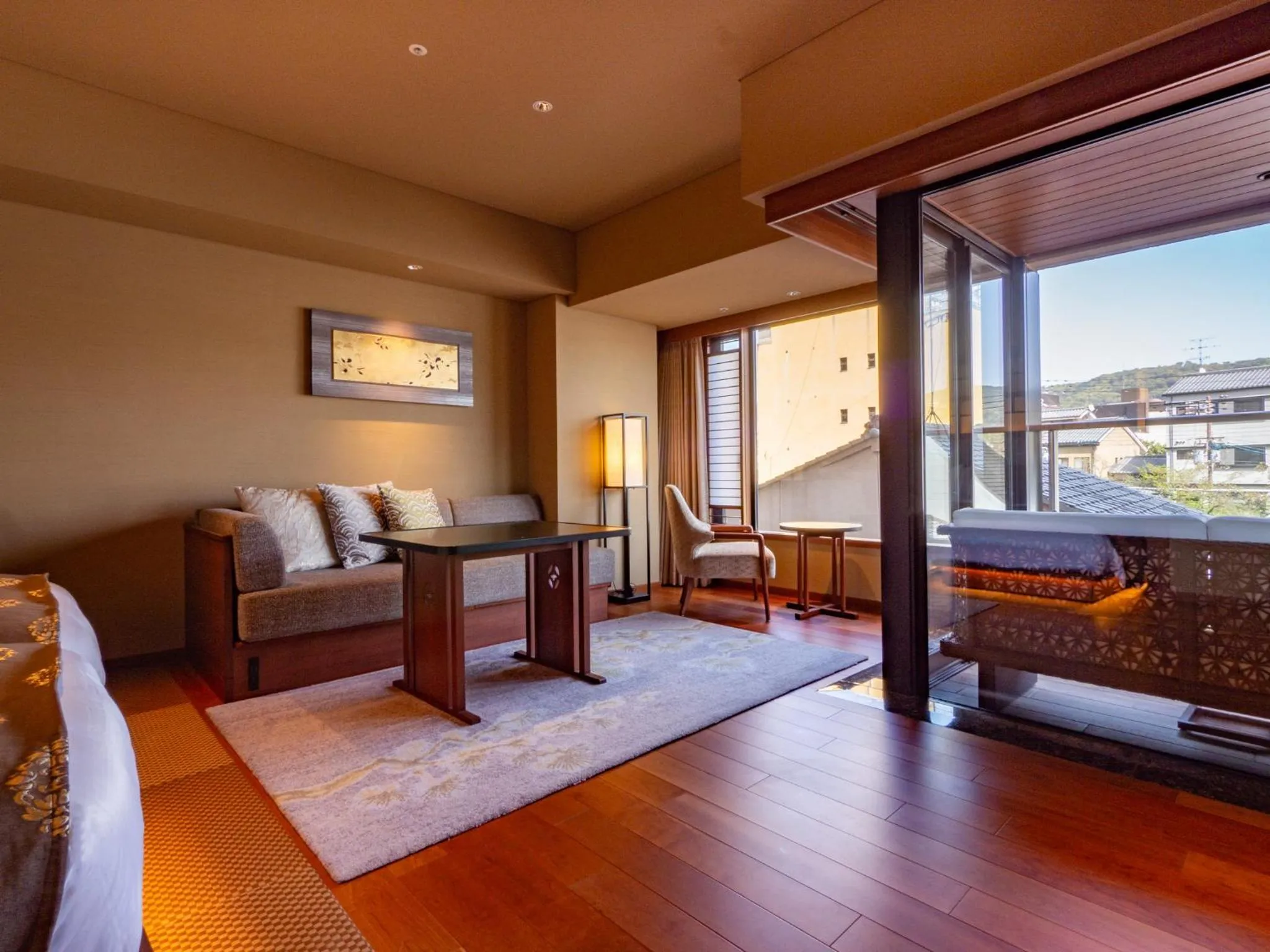 View (from property/room), Bed in Sora Niwa Terrace Kyoto Bettei