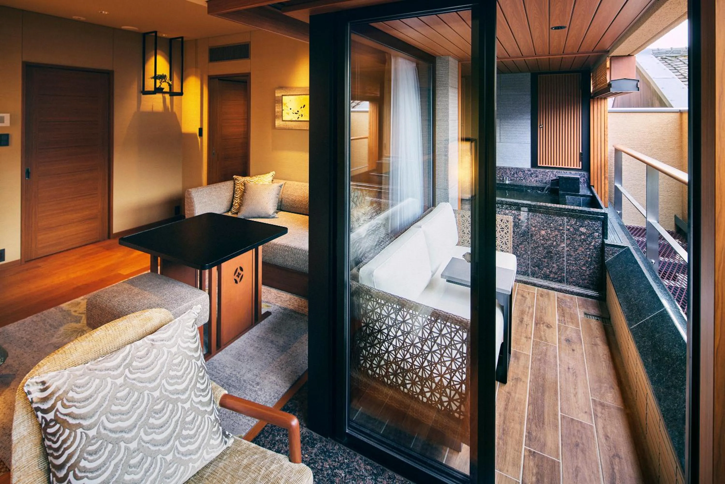 Balcony/Terrace, Bed in Sora Niwa Terrace Kyoto Bettei