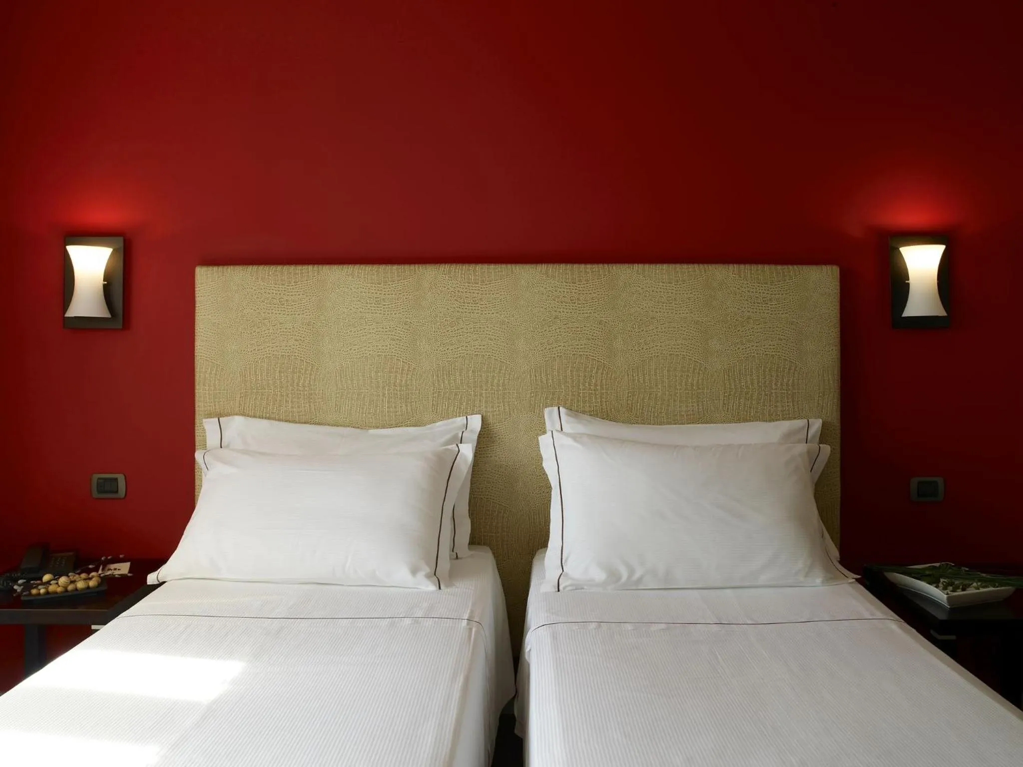 Decorative detail, Bed in Hotel Montini Linate Airport