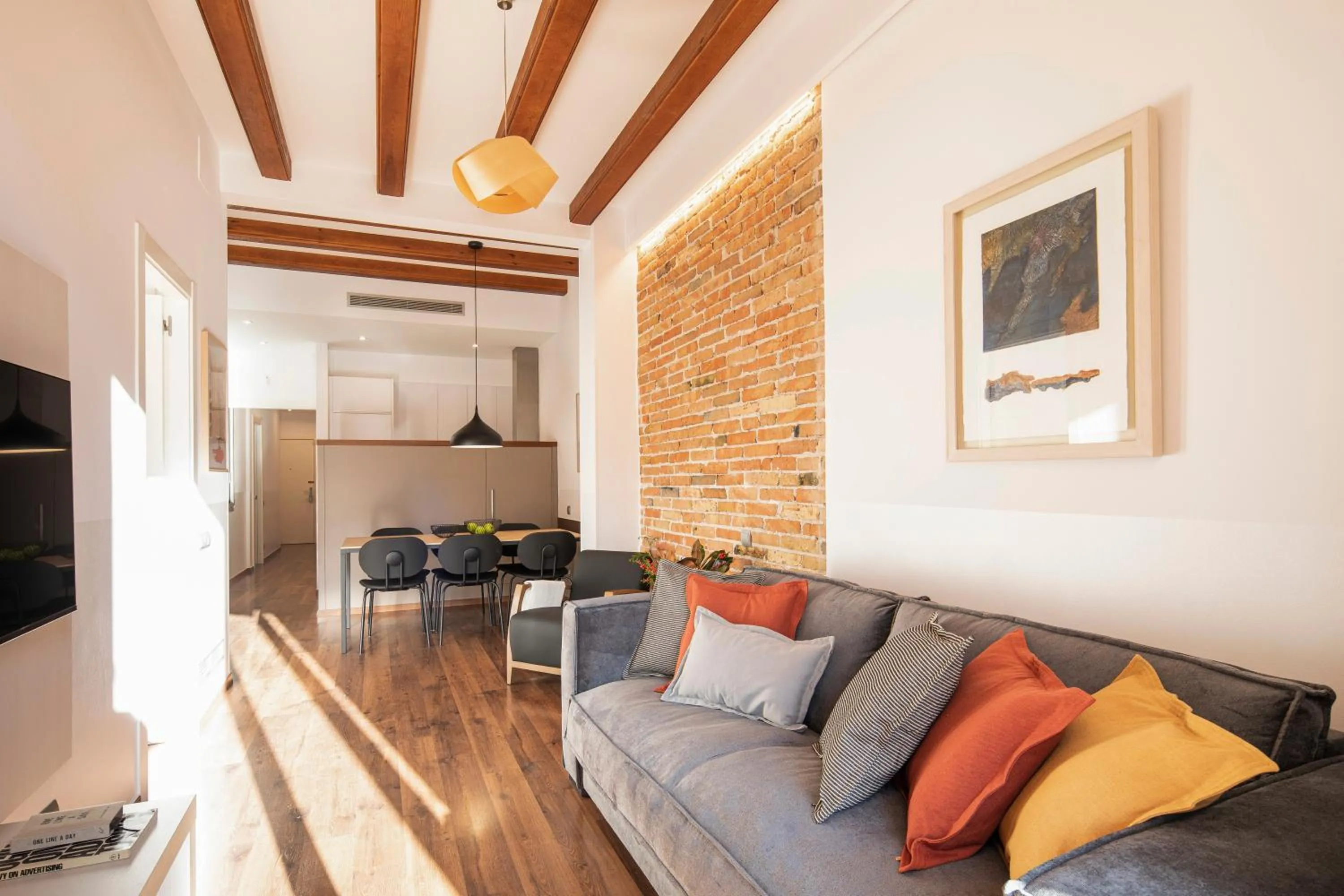 Living room in Aspasios Market Balconies Apartments