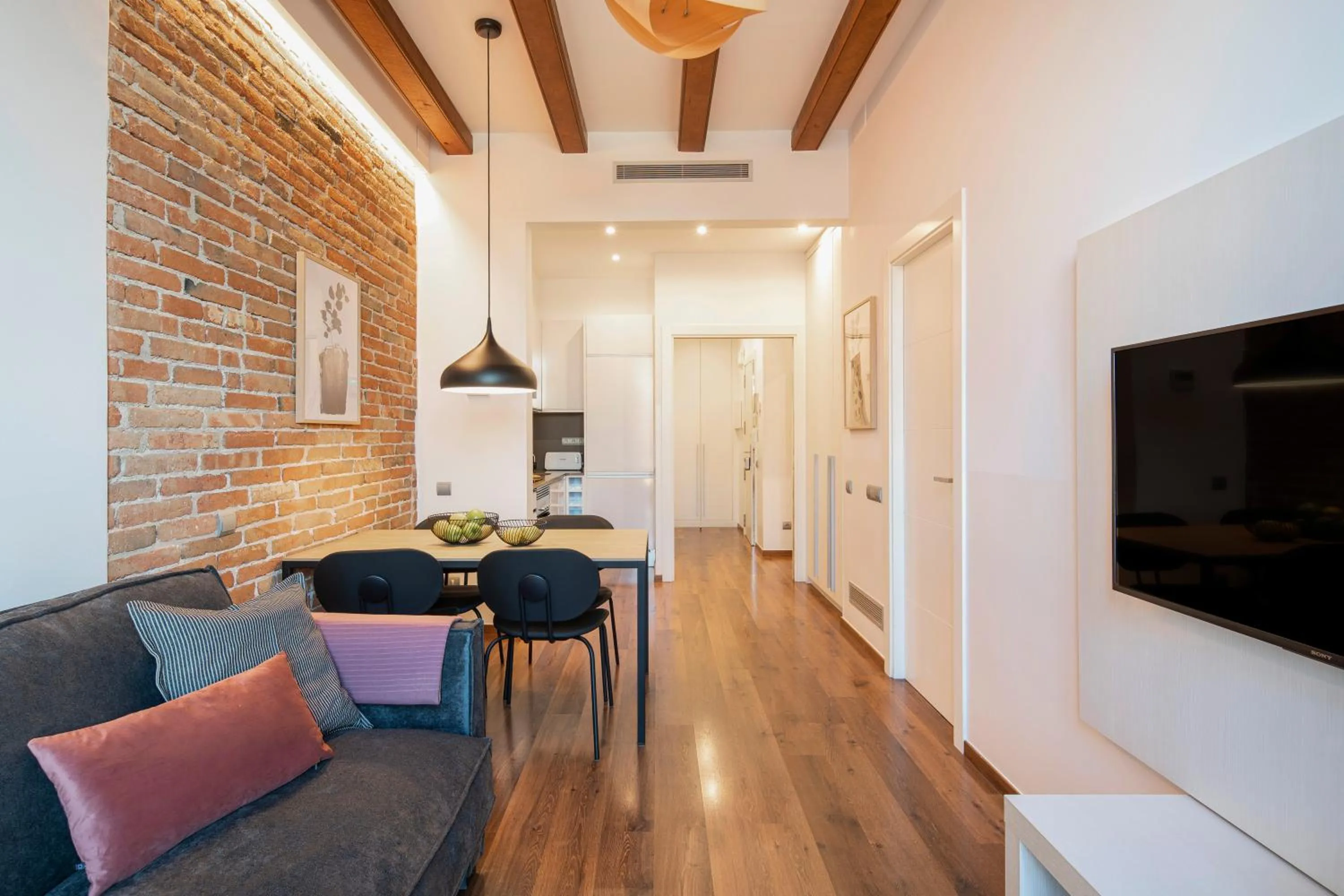 Living room in Aspasios Market Balconies Apartments