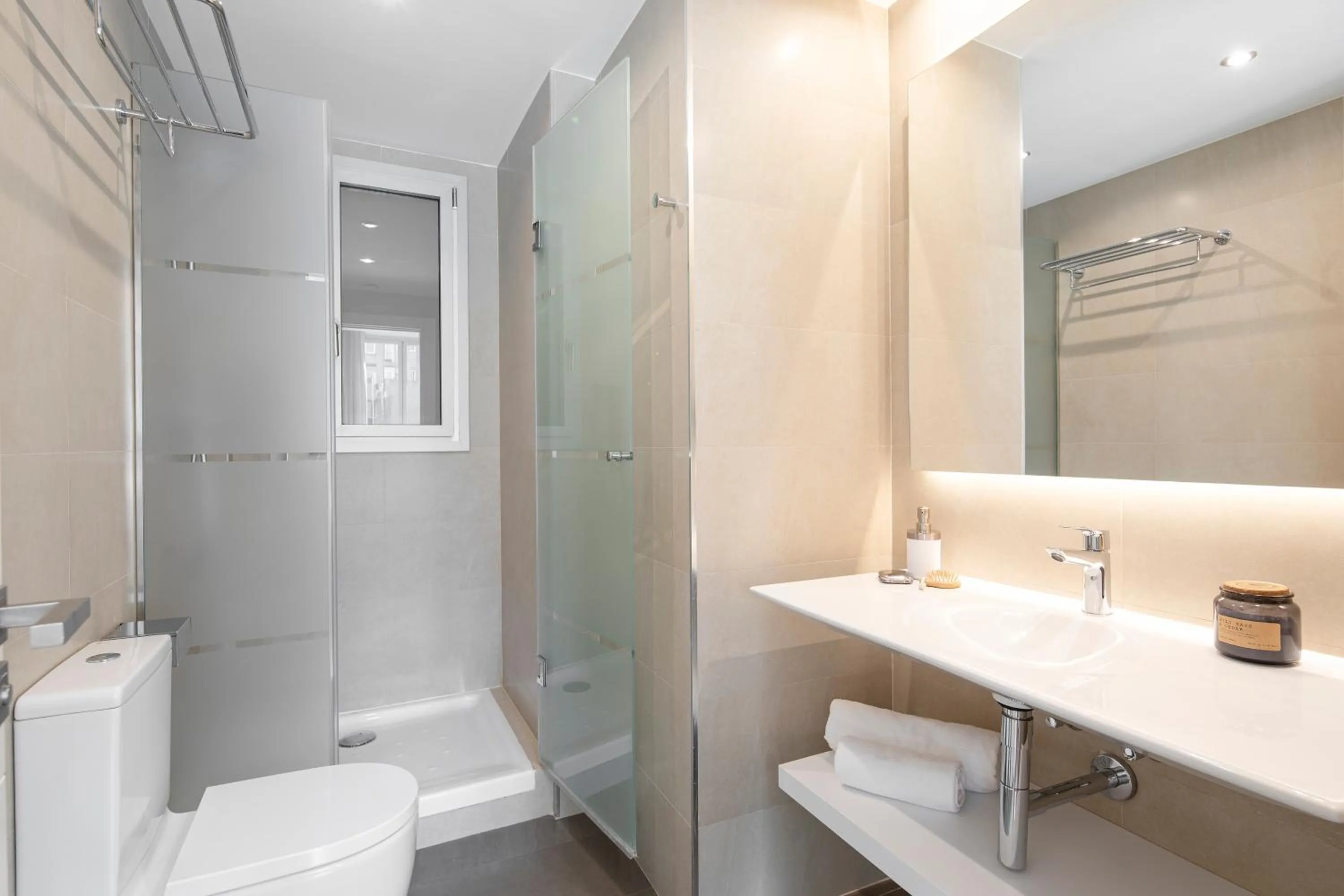 Bathroom in Aspasios Market Balconies Apartments