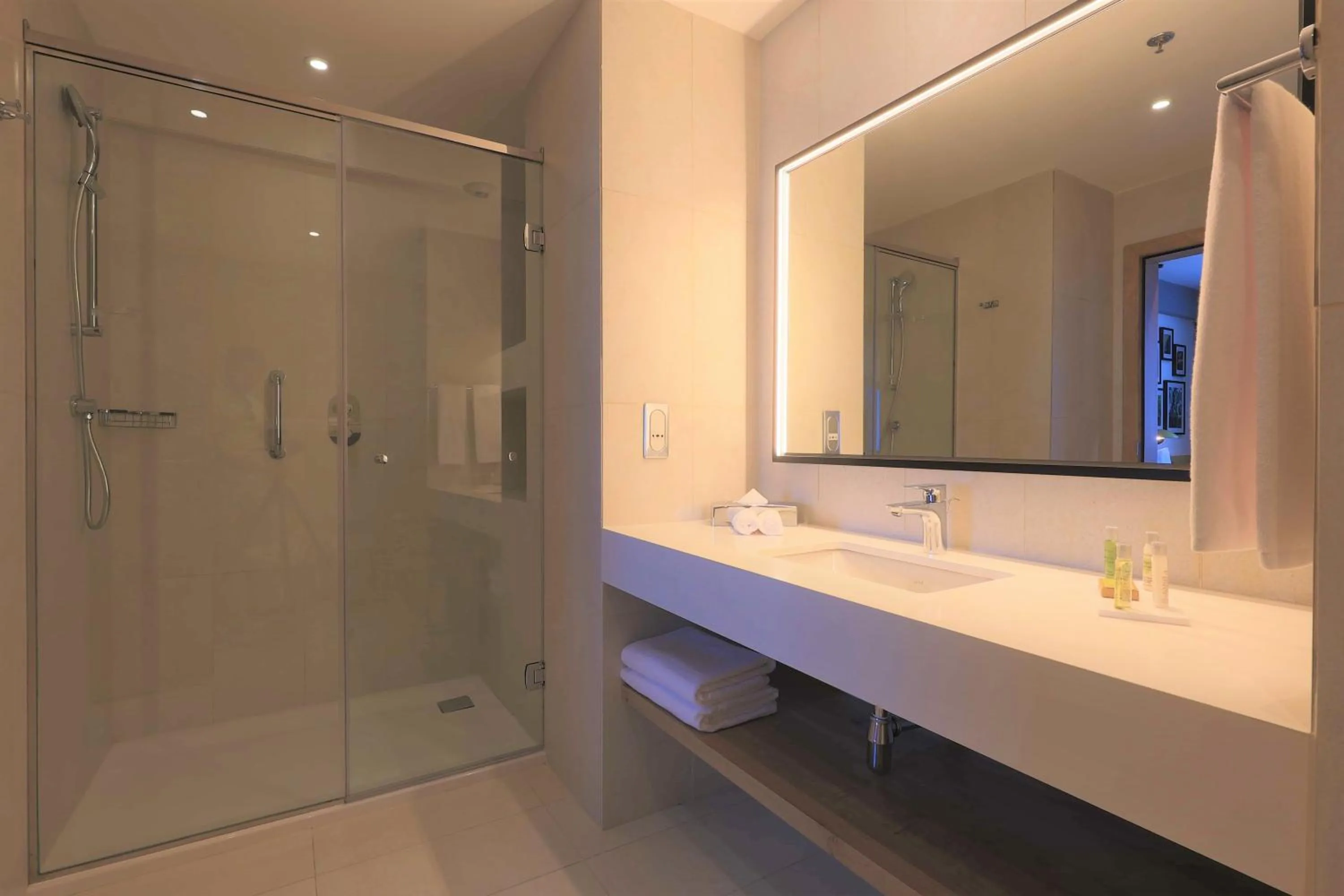 Shower in Hilton Garden Inn Casablanca Sud