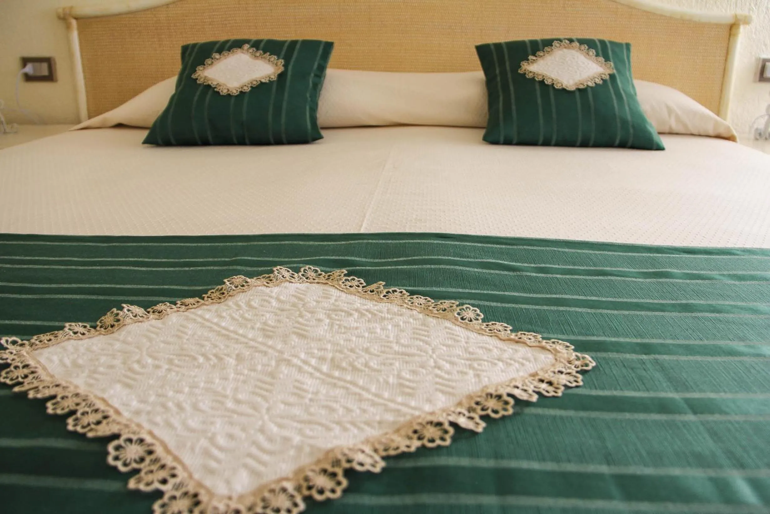 Decorative detail, Bed in Albaruja Hotel