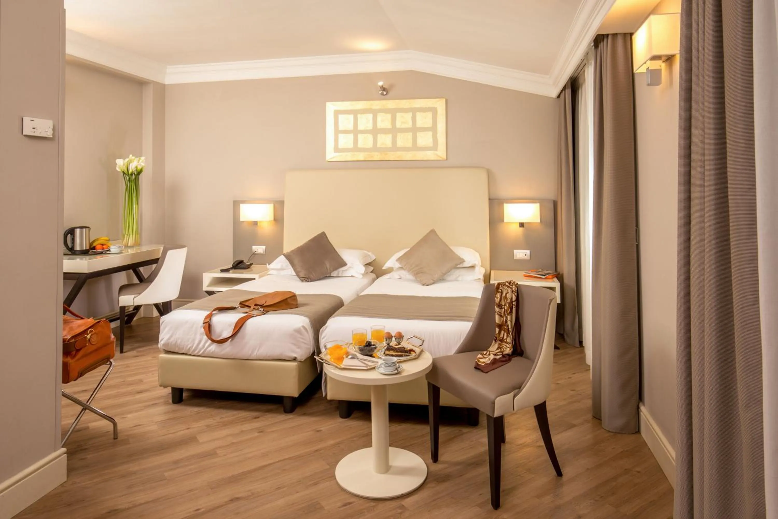 Bed in Ludovisi Palace Hotel